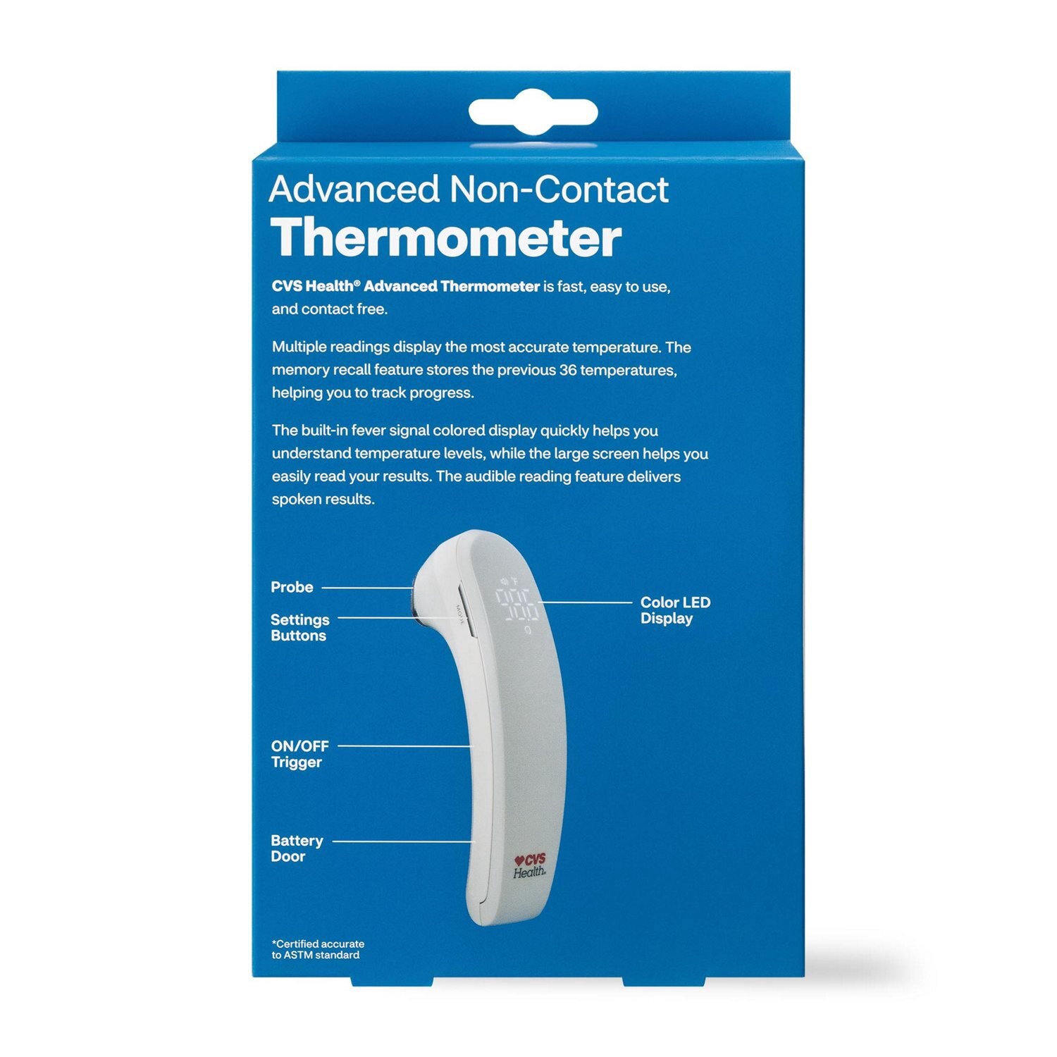slide 2 of 6, Cvs Health One Touch Non-Contact Advanced Thermometer, 1 ct