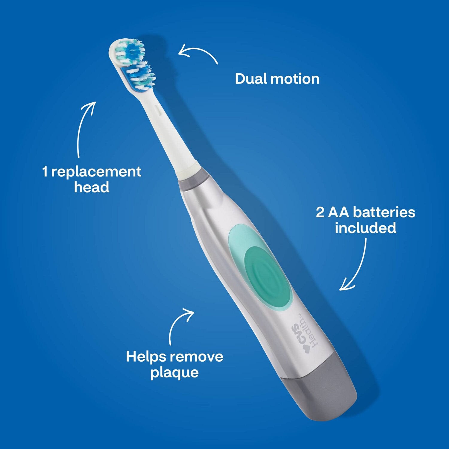 slide 7 of 8, Cvs Health Professional Clean Power Toothbrush, Soft Bristle, 1 ct