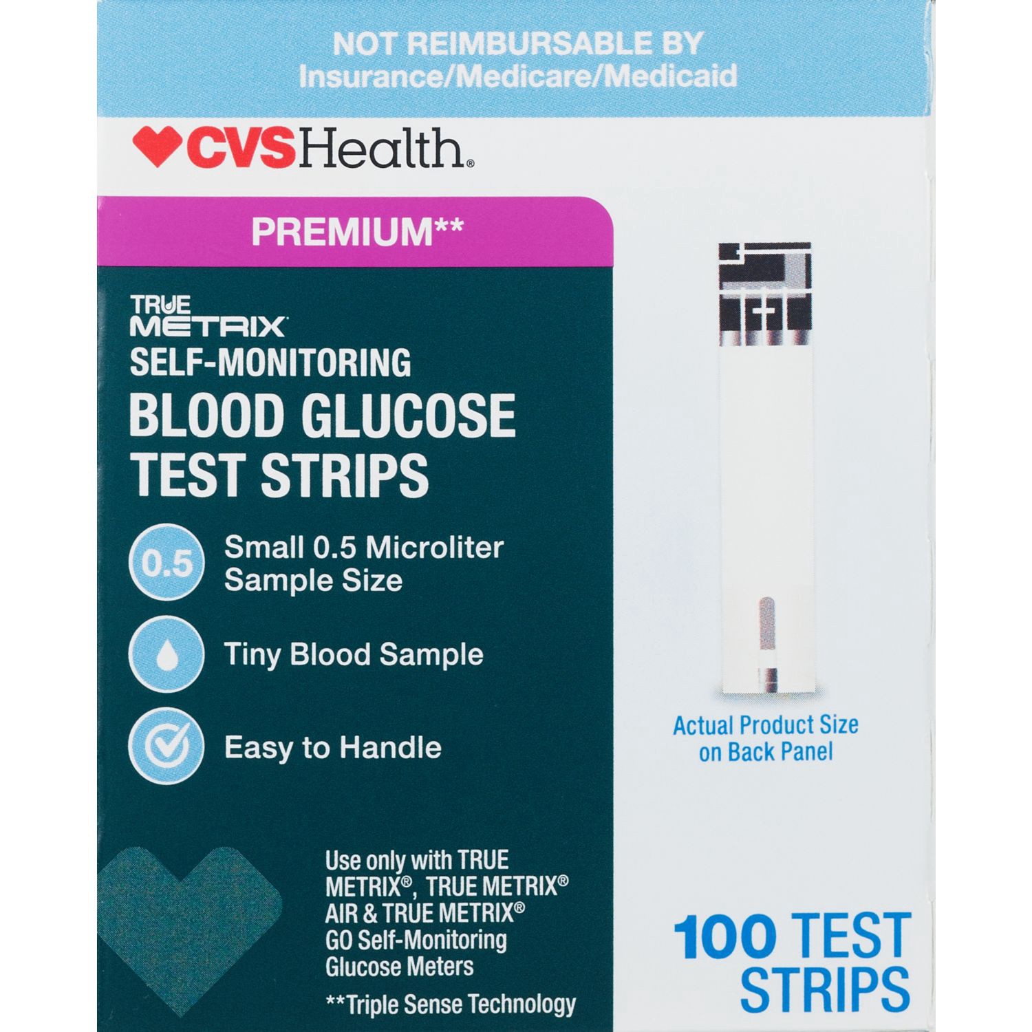 slide 2 of 6, Cvs Health True Metrix Cash Blood Glucose Test Strips, 100 Ct, 100 ct