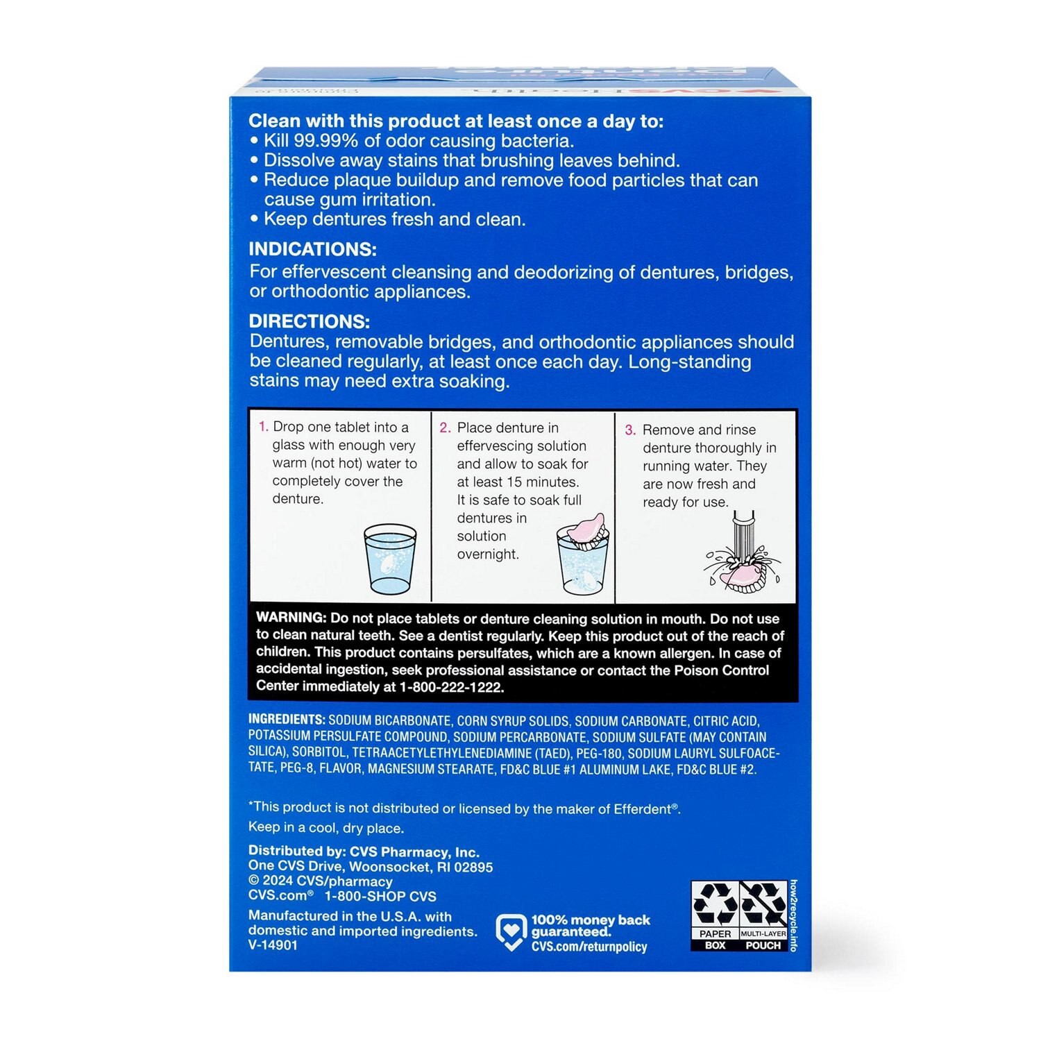 slide 2 of 4, CVS Health Anti-Bacterial Denture Cleanser Tablets, 120 Ct, 120 ct
