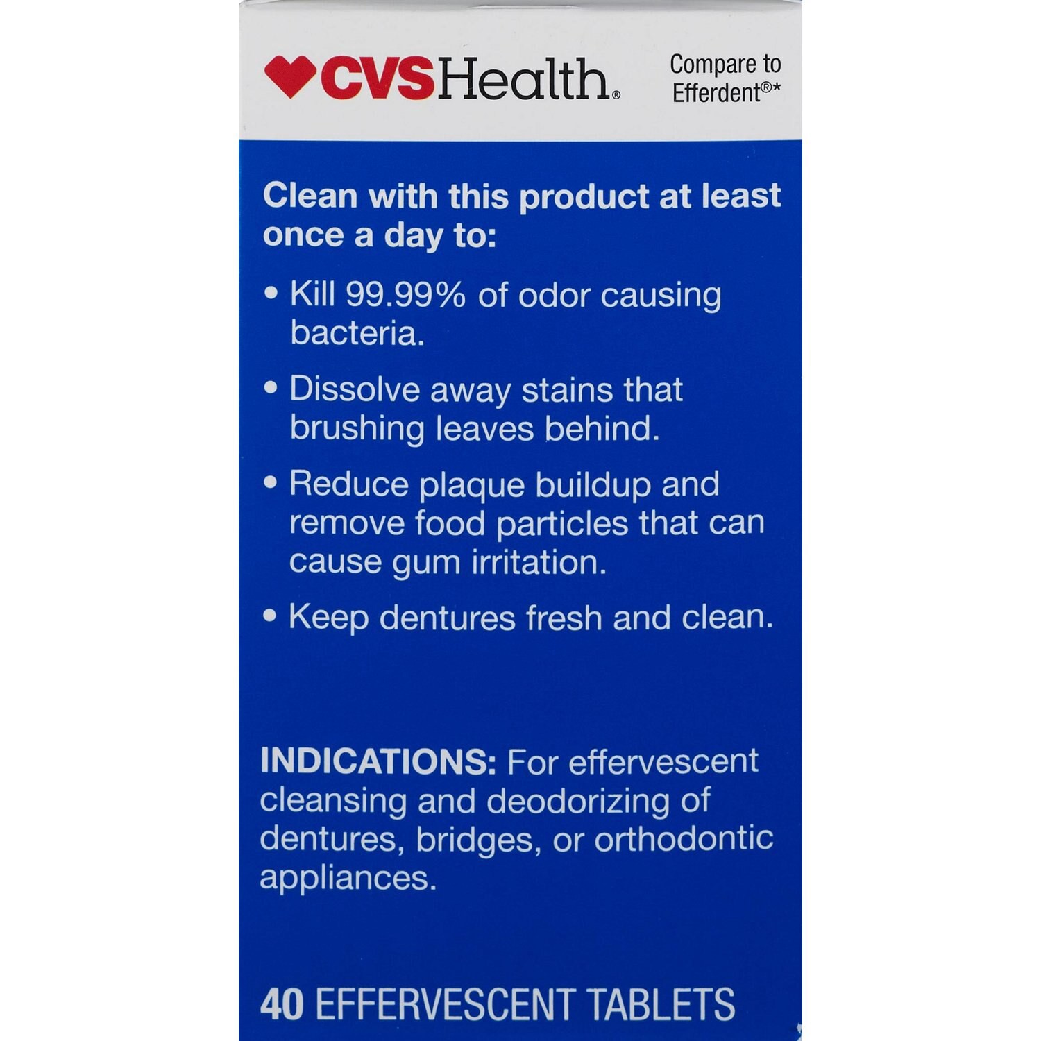slide 5 of 5, CVS Health Anti-Bacterial Denture Cleanser Tablets, 40 Ct, 40 ct