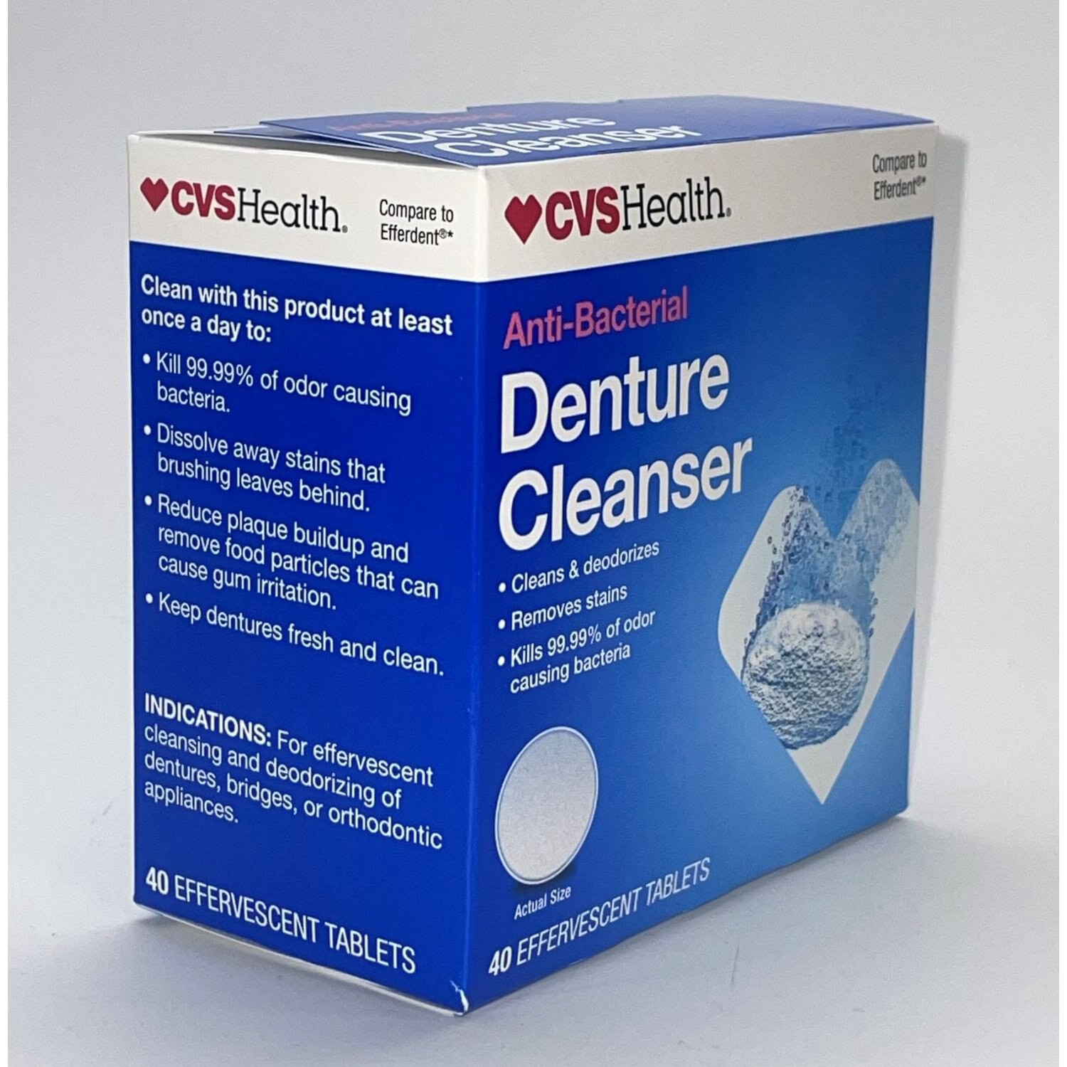 slide 2 of 5, CVS Health Anti-Bacterial Denture Cleanser Tablets, 40 Ct, 40 ct