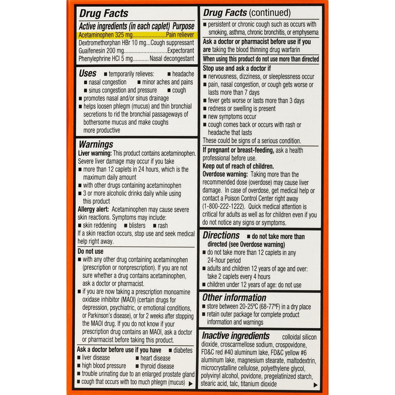 slide 4 of 5, Cvs Health Maximum Strength Sinus Relief Acetaminophen Caplets, Daytime + Nighttime, 20 Ct, 20 ct