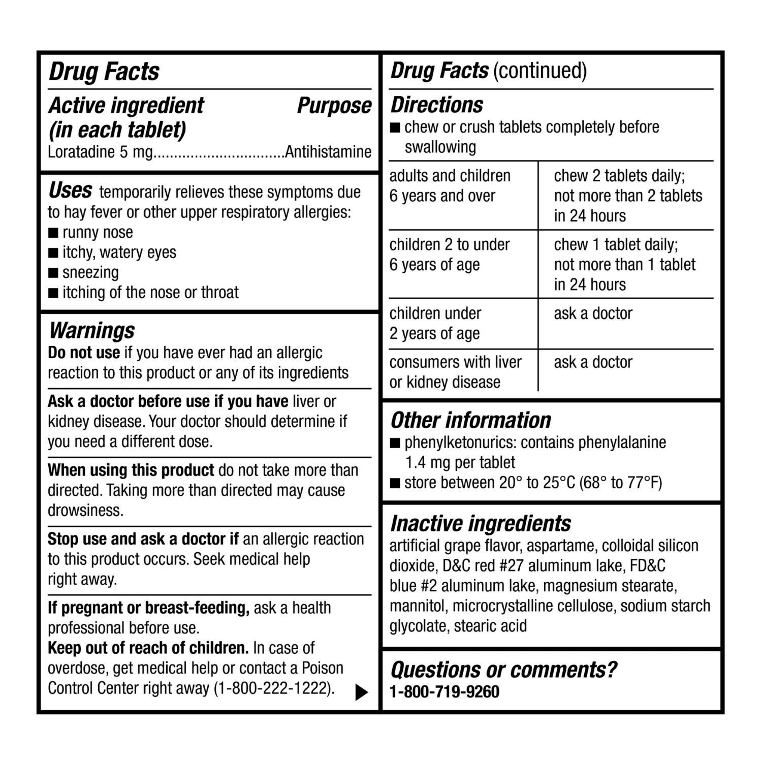 slide 5 of 7, CVS Health Children's Allergy Relief Chewable, 10 Ct, 10 ct