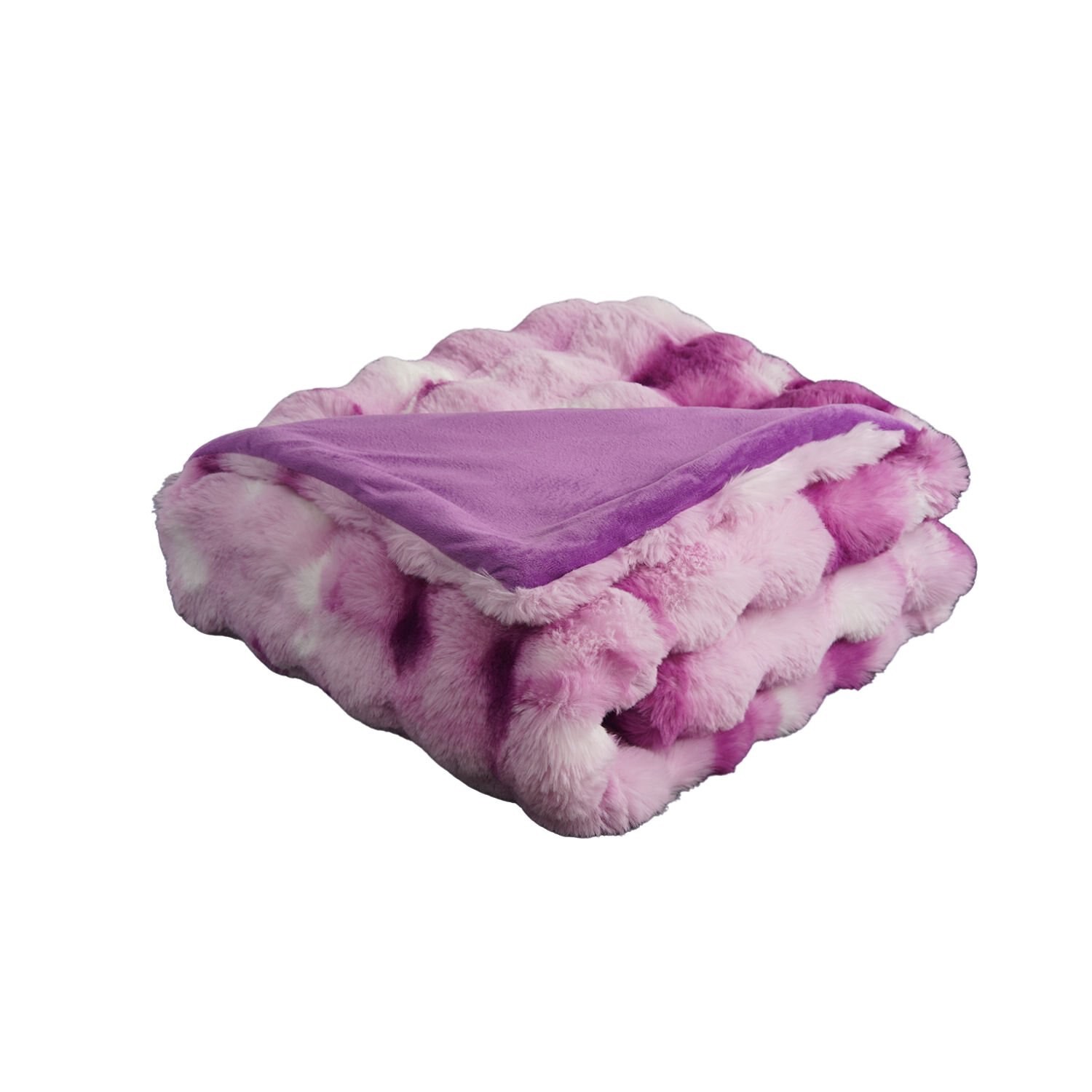 slide 3 of 4, Fall Fest Faux Rabbit Fur Throw Blanket, Purple, 1 ct