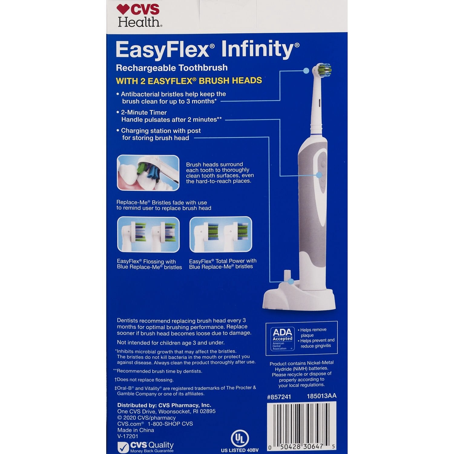 slide 4 of 5, Cvs Health Easyflex Infinity Rechargeable Toothbrush With Antibacterial Bristles, 1 ct