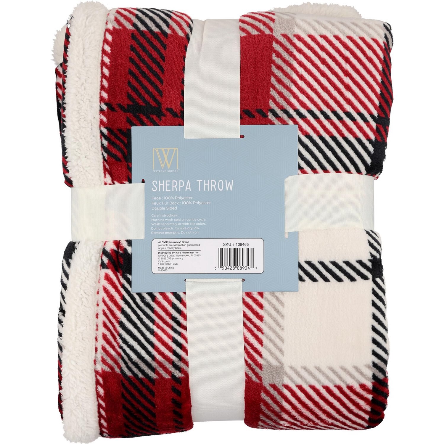 slide 2 of 4, Fall Fest Plush Sherpa Throw Blanket, Red Plaid, 1 ct