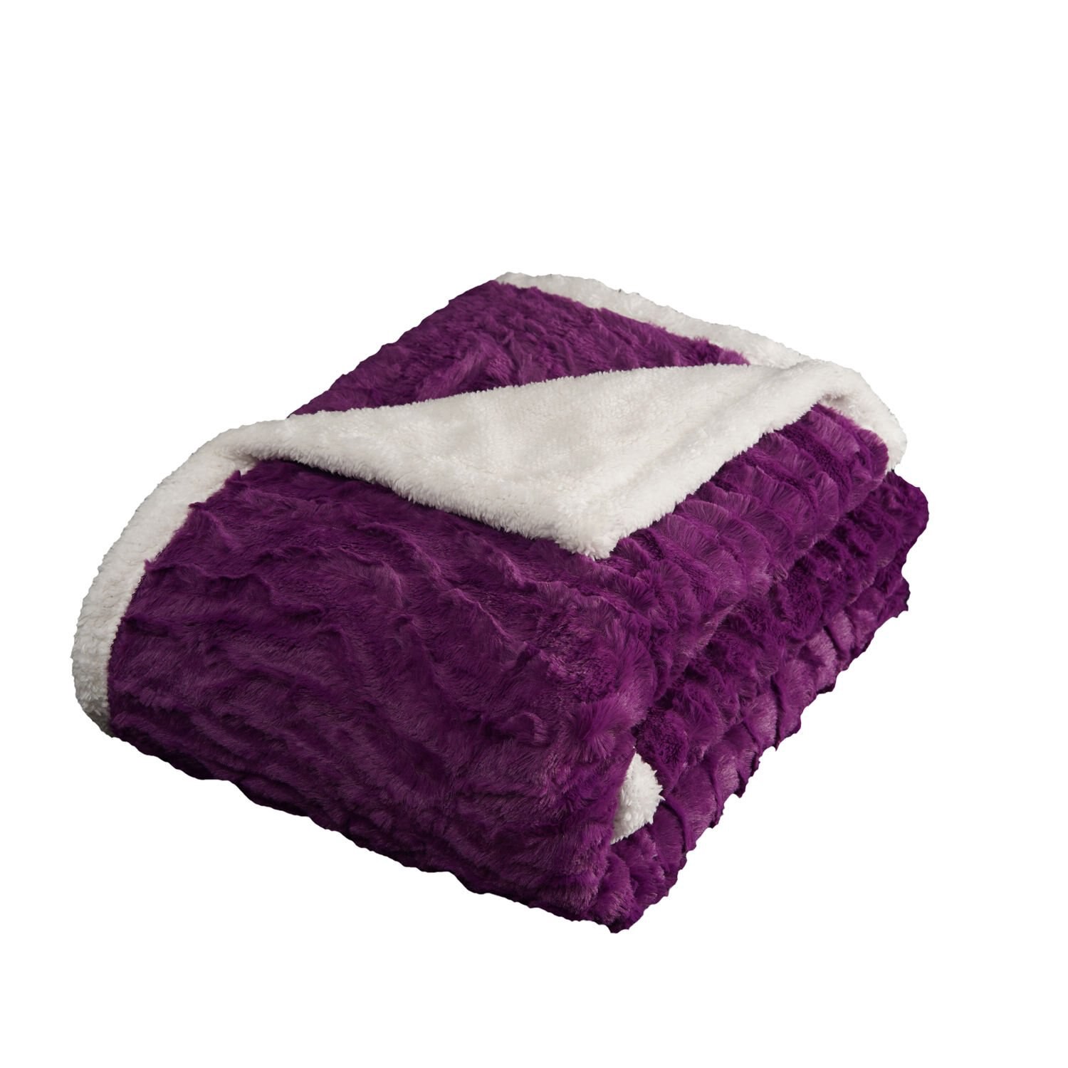 slide 2 of 3, Fall Fest Poly-Filled Throw Blanket, Purple, 1 ct