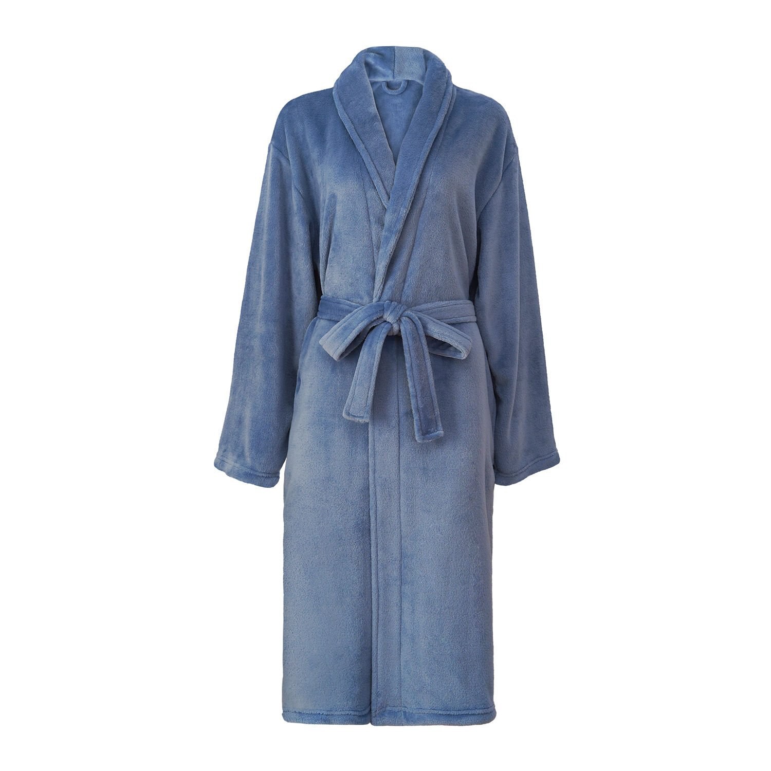 slide 2 of 3, Fall Fest Flannel Bath Robe, Blue, 1 ct