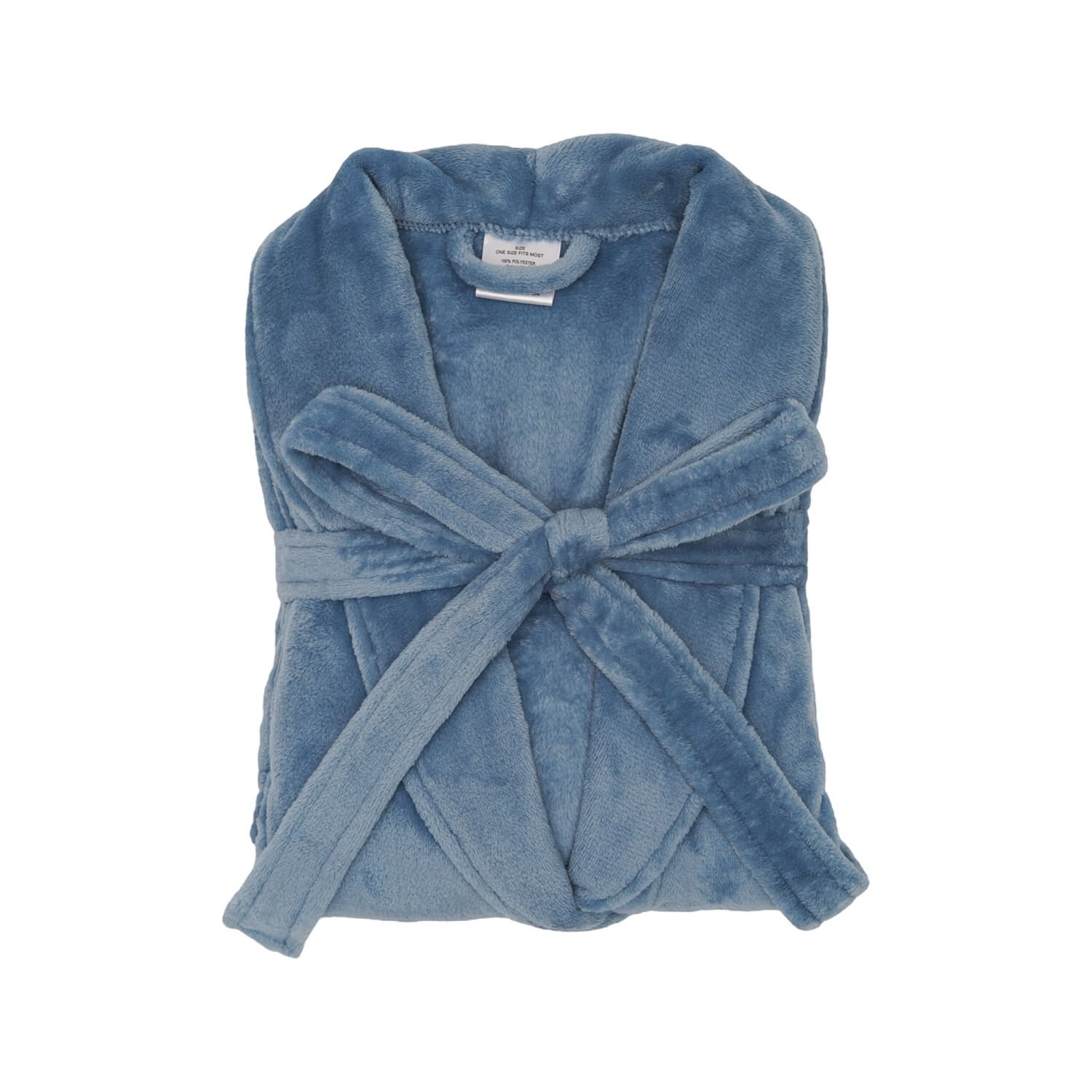 slide 3 of 3, Fall Fest Flannel Bath Robe, Blue, 1 ct