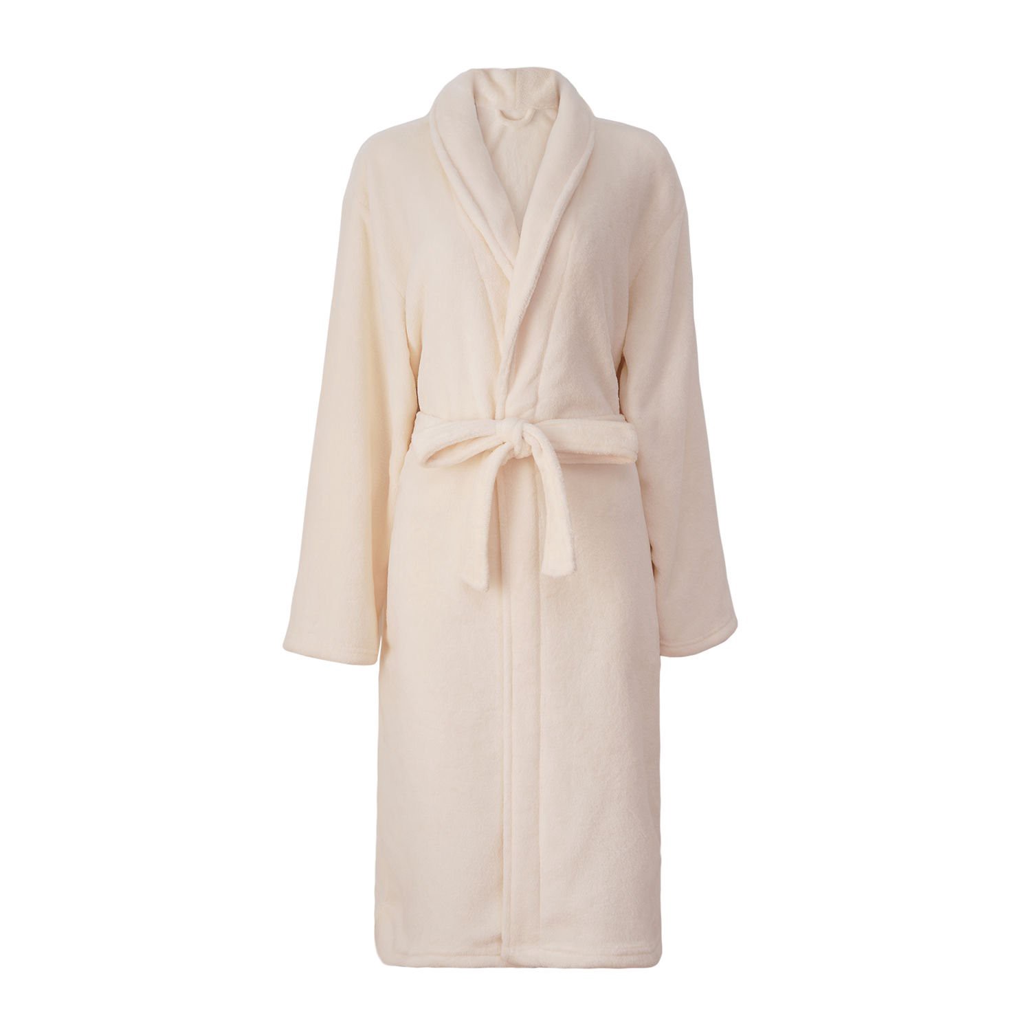 slide 4 of 4, Fall Fest Flannel Bath Robe, Cream, 1 ct