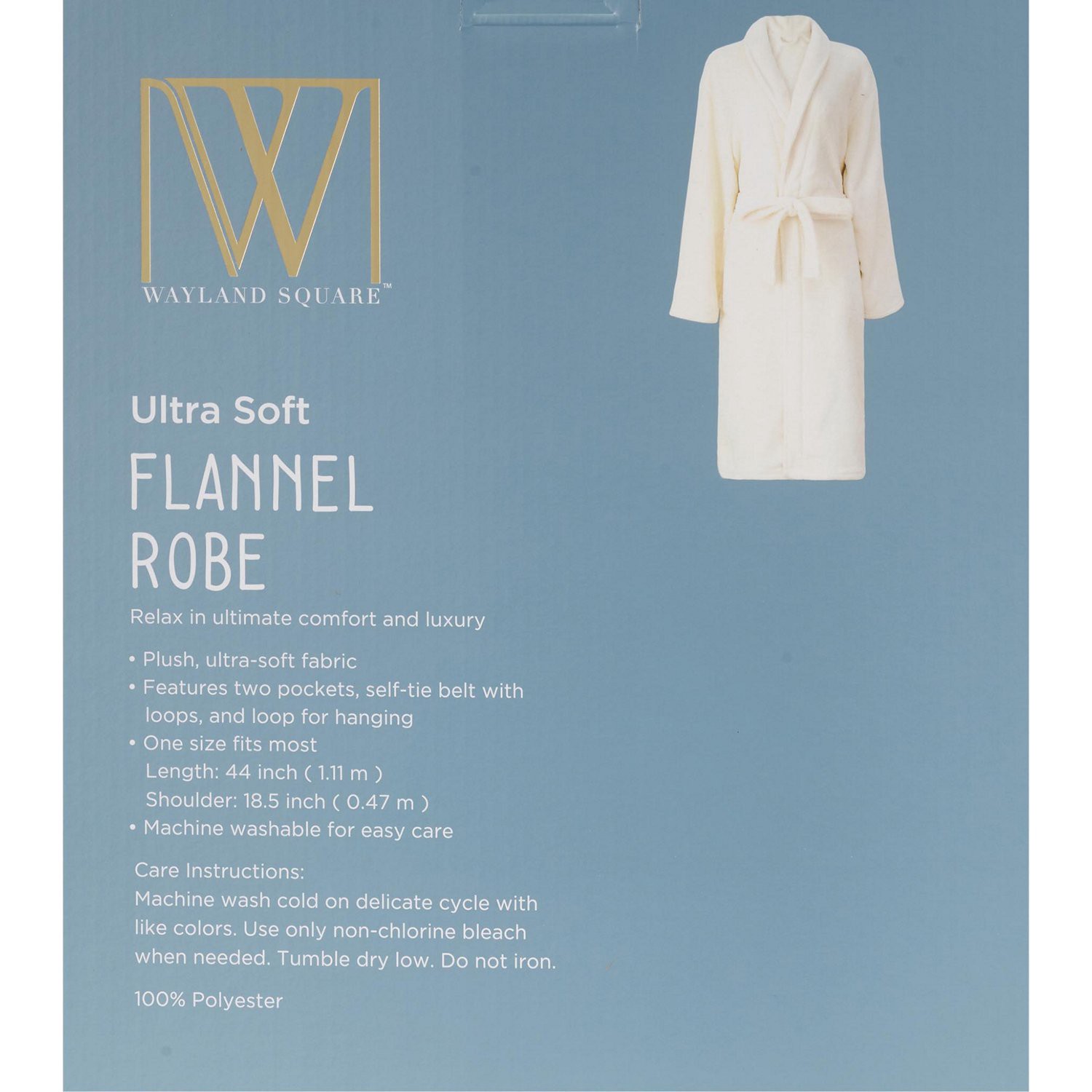 slide 3 of 4, Fall Fest Flannel Bath Robe, Cream, 1 ct