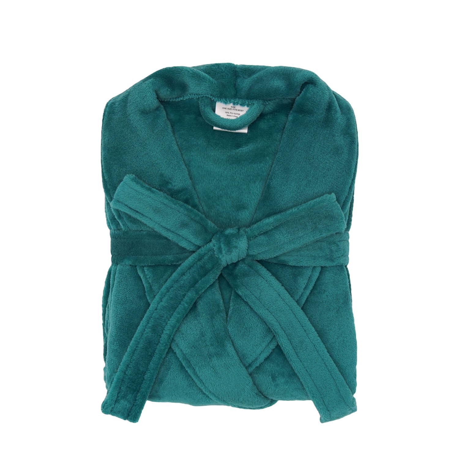 slide 2 of 4, Fall Fest Flannel Bath Robe, Green, 1 ct