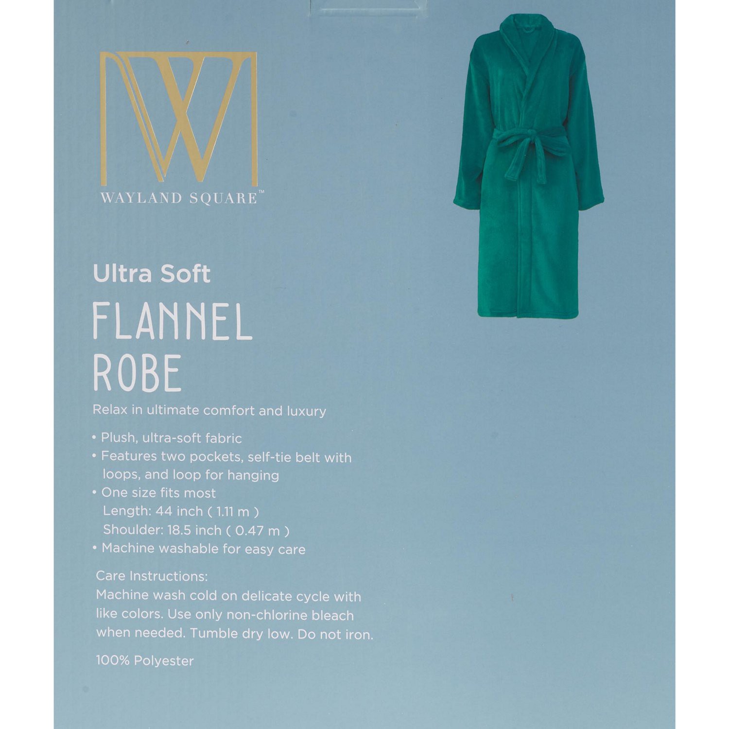 slide 4 of 4, Fall Fest Flannel Bath Robe, Green, 1 ct