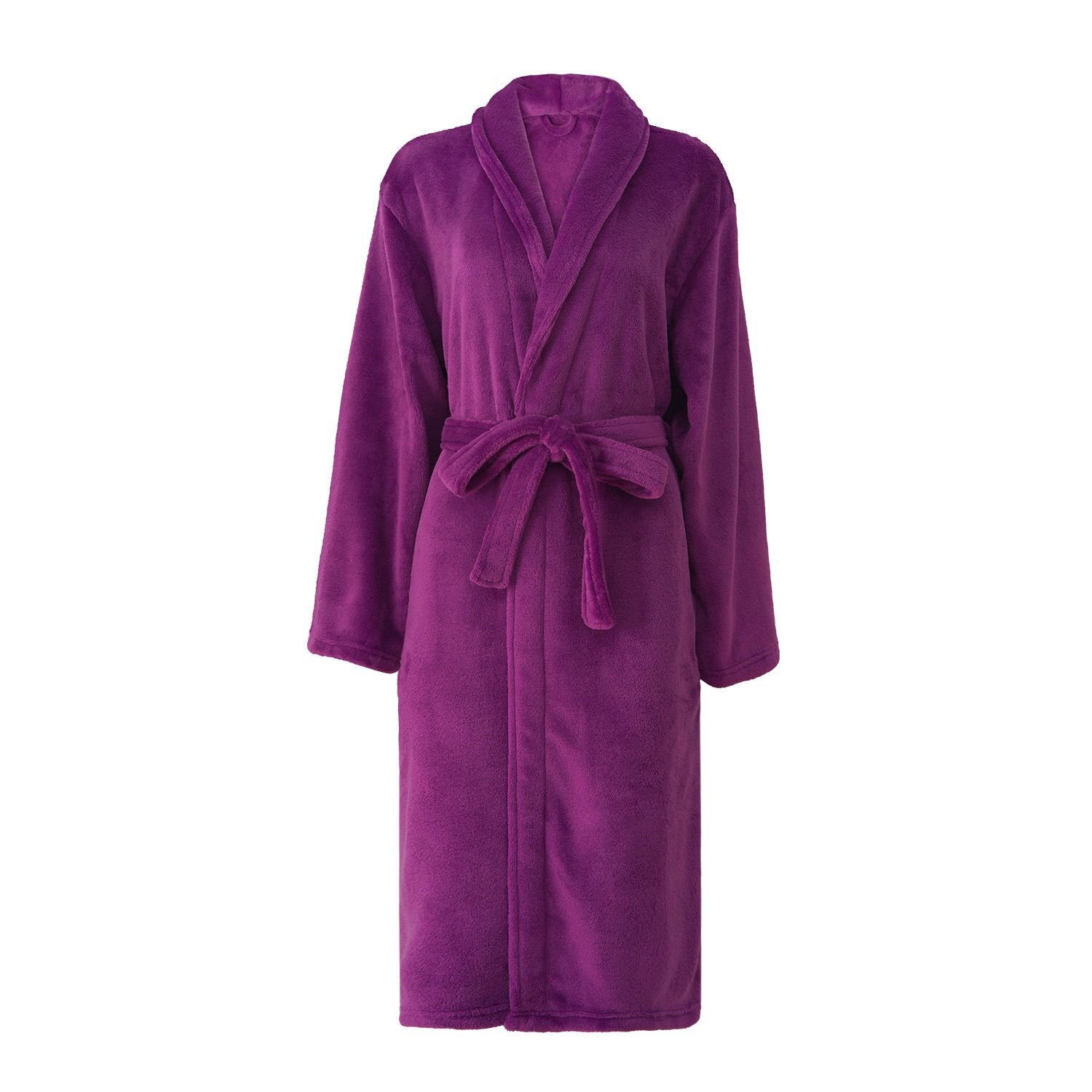 slide 2 of 4, Fall Fest Flannel Bath Robe, Purple, 1 ct