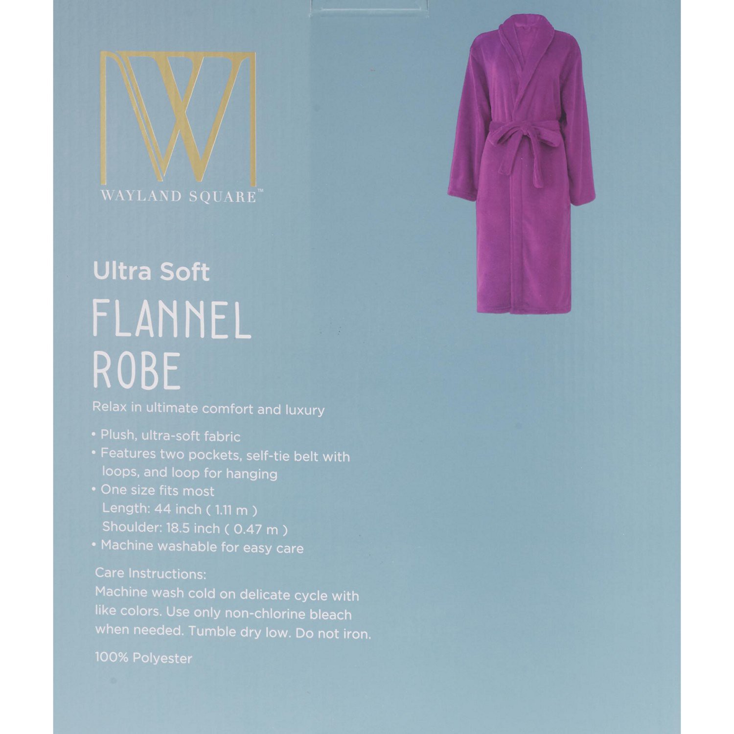 slide 3 of 4, Fall Fest Flannel Bath Robe, Purple, 1 ct