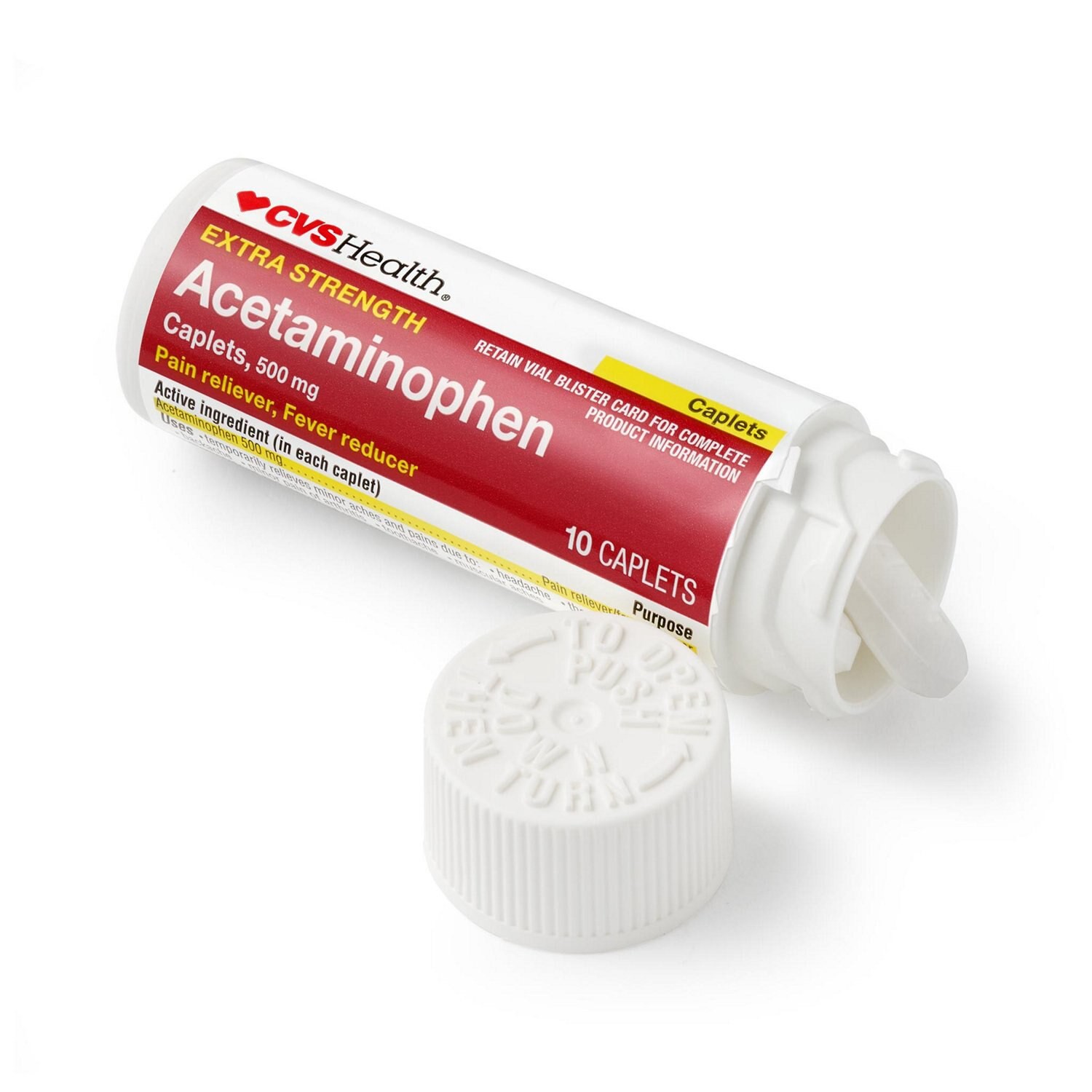 slide 3 of 5, Cvs Health Extra Strength Acetaminophen Pain Reliever & Fever Reducer 500 Mg Caplets, 10 Ct, 10 ct