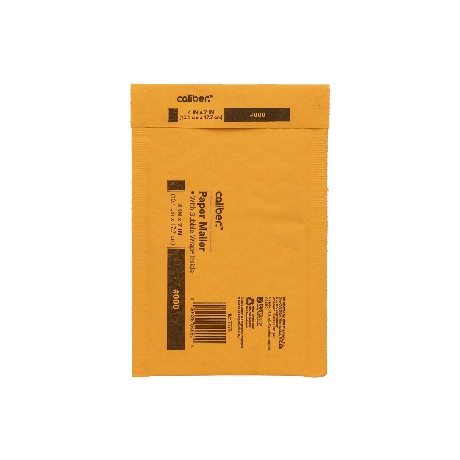 slide 3 of 3, Caliber Cailber Plastic Mailiner With Bubble Wrap Inside, 4 In X 7.5 In, 1 ct