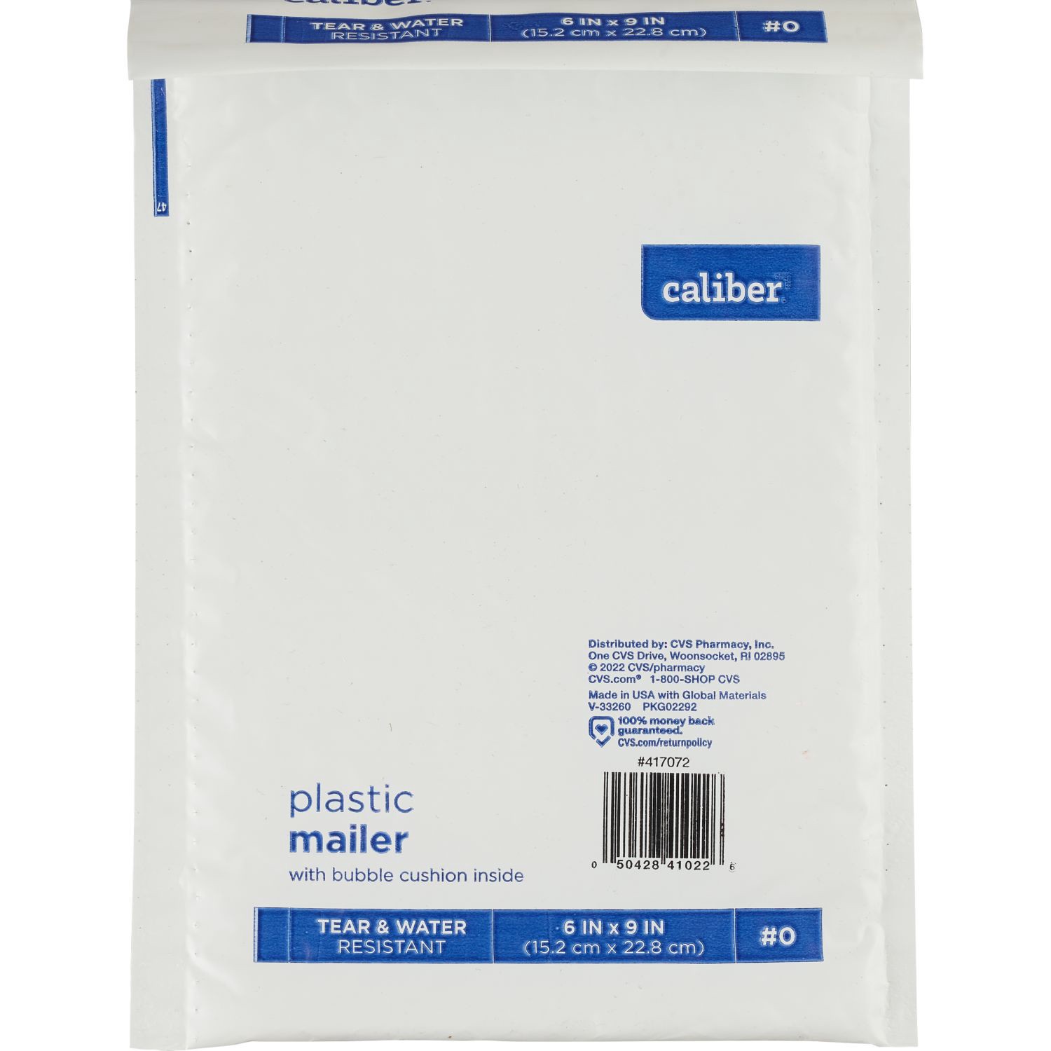 slide 2 of 2, Caliber Cailber Plastic Mailiner With Bubble Wrap Inside, 6 In X 9.25 In, 1 ct