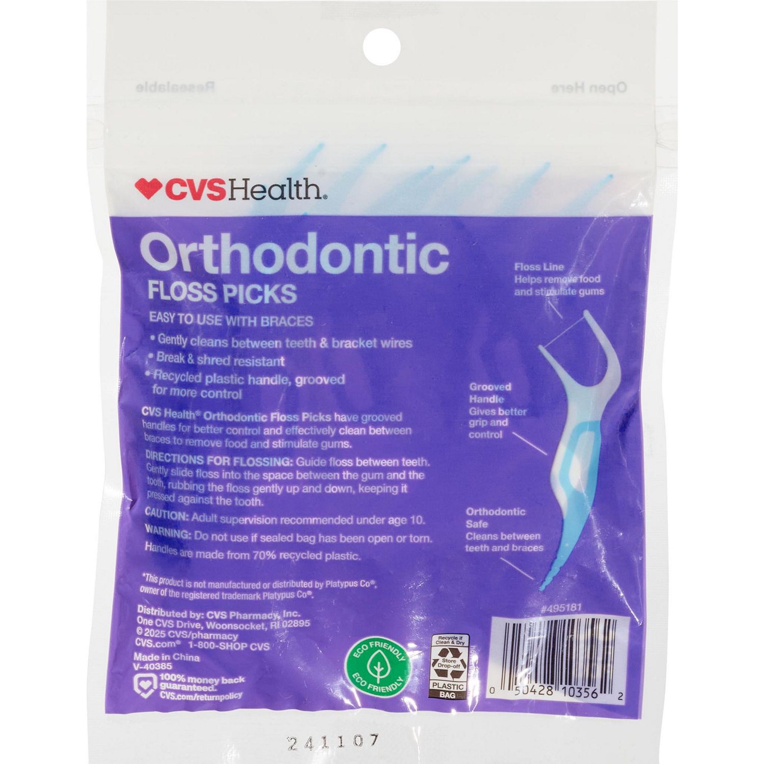 slide 2 of 2, Cvs Health Orthodontic Floss Picks, 35 Ct, 35 ct