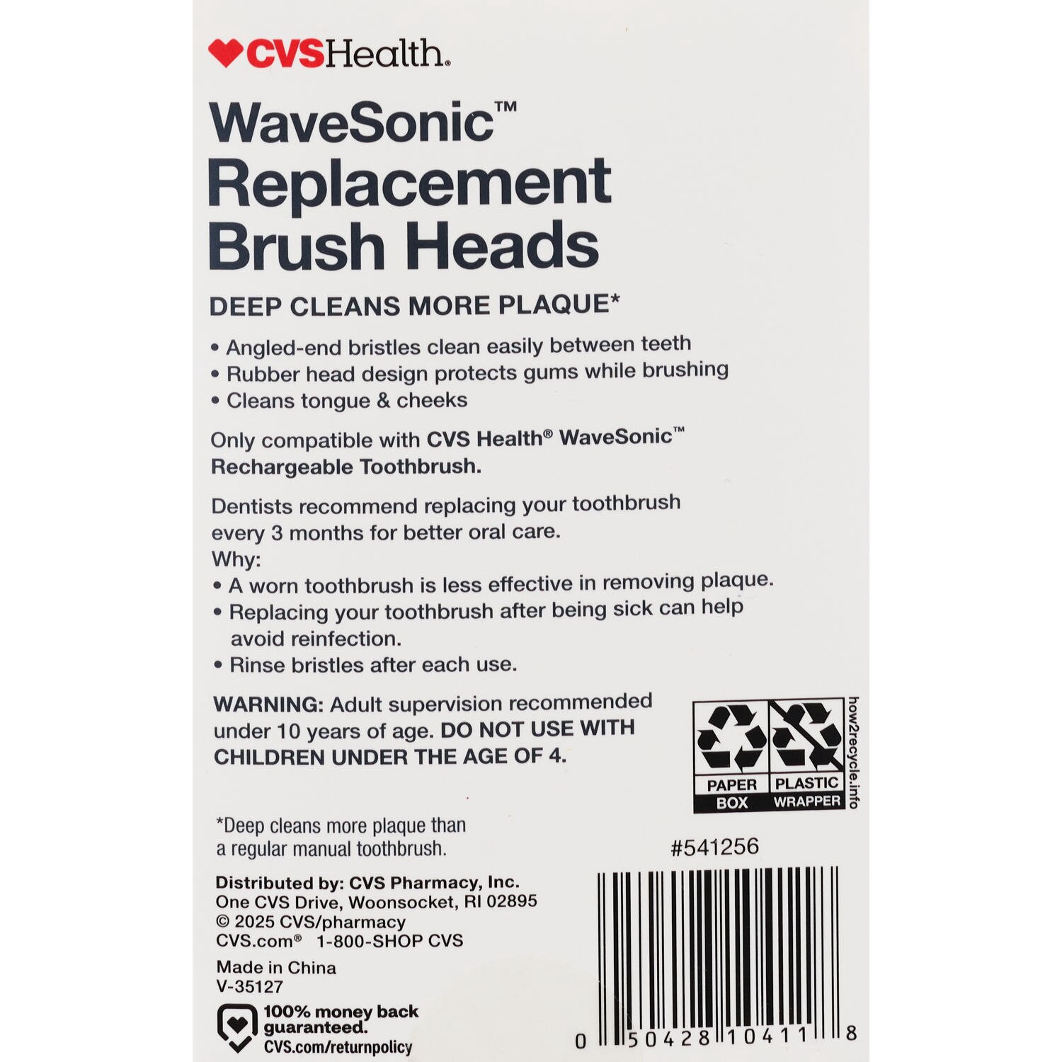 slide 5 of 5, CVS Health Cvs Wave Sonic Rechargeable Brush Head Refill, Dusty Rose, 3 Ct, 3 ct