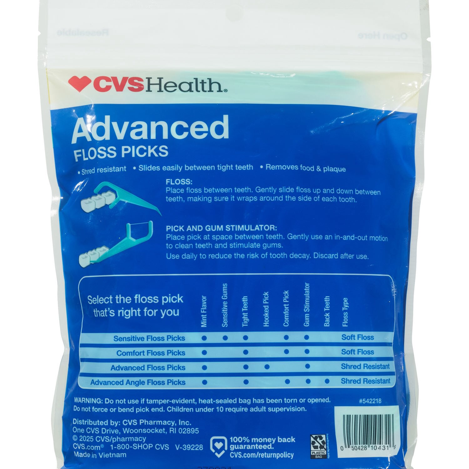 slide 2 of 2, Cvs Health Advanced Floss Picks, Mint, 500 Ct, 500 ct