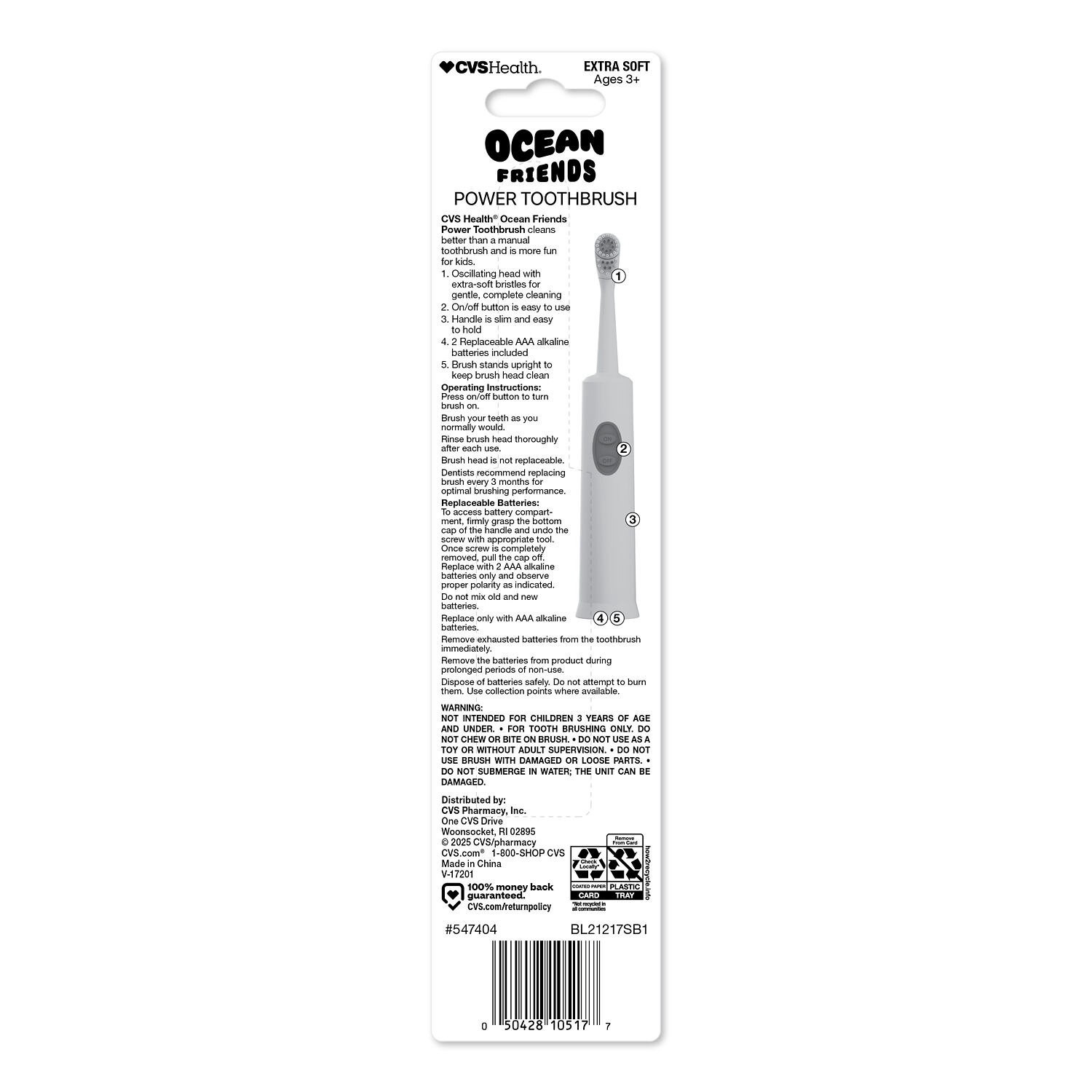 slide 7 of 7, Cvs Health Kids Battery Toothbrush, Ocean Friends, 1 ct