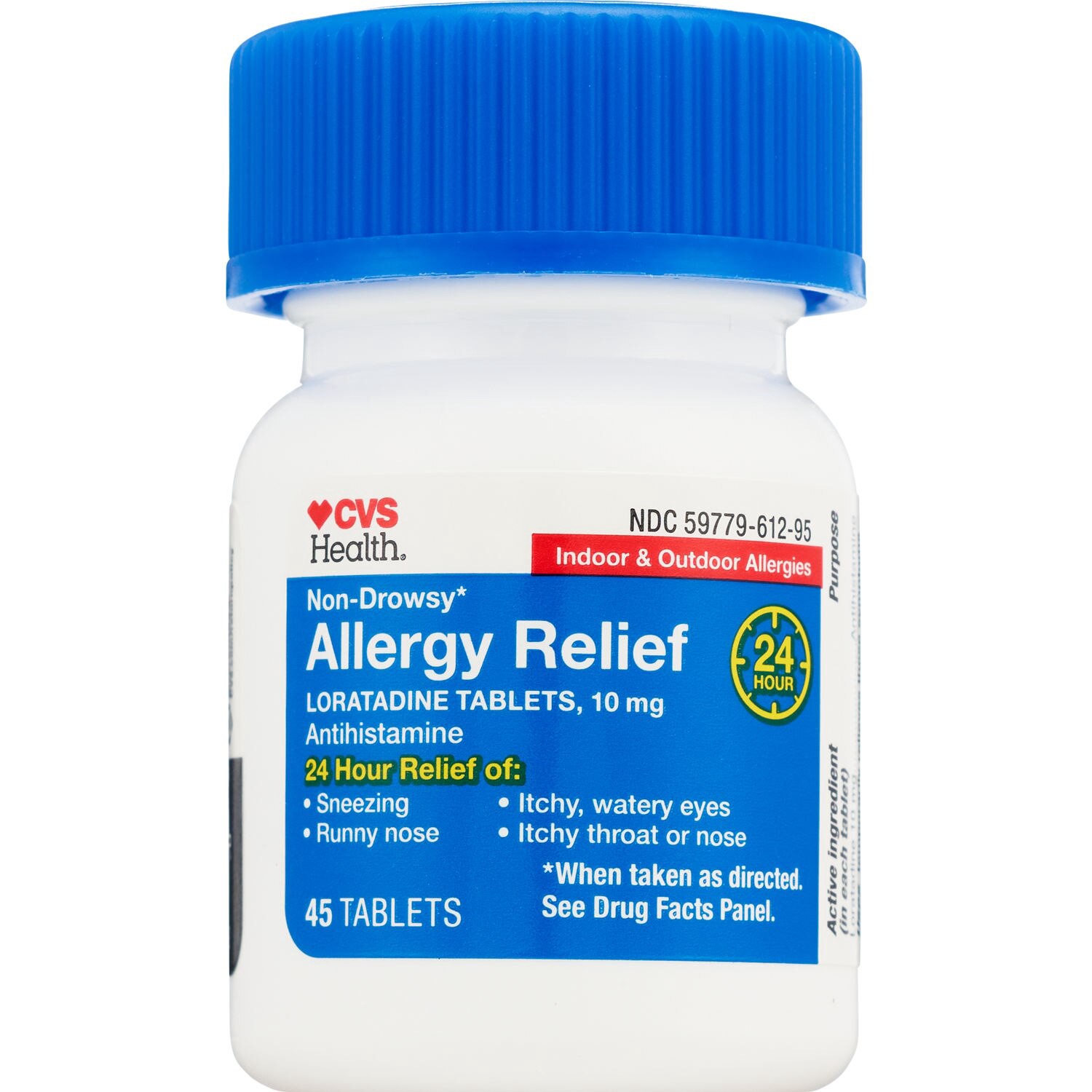 slide 6 of 10, Cvs Health 24Hr Non Drowsy Allergy Relief Loratadine Tablets, 10Mg, 24 Ct, 24 ct