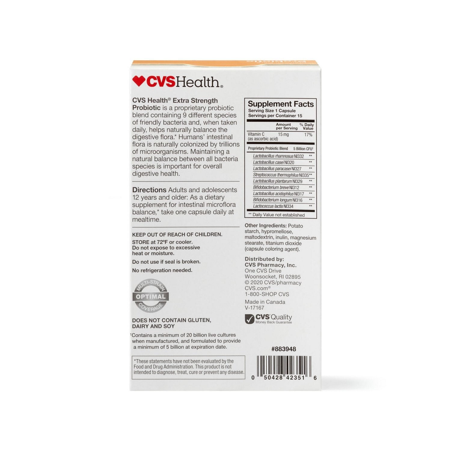 slide 4 of 5, Cvs Health Extra Strength Daily Probiotic Capsules, 15 Ct, 15 ct