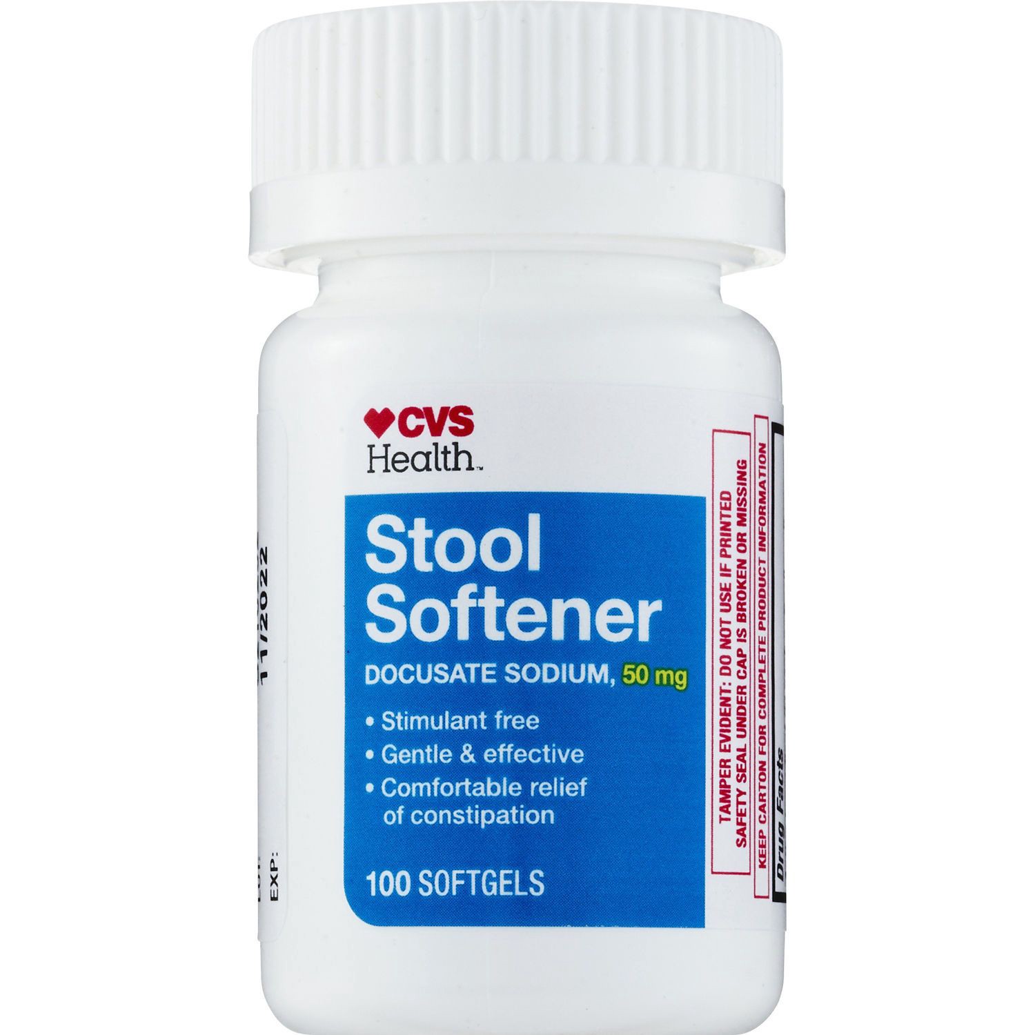 slide 2 of 6, Cvs Health Stool Softener 50 Mg Softgels, 100 Ct, 100 ct