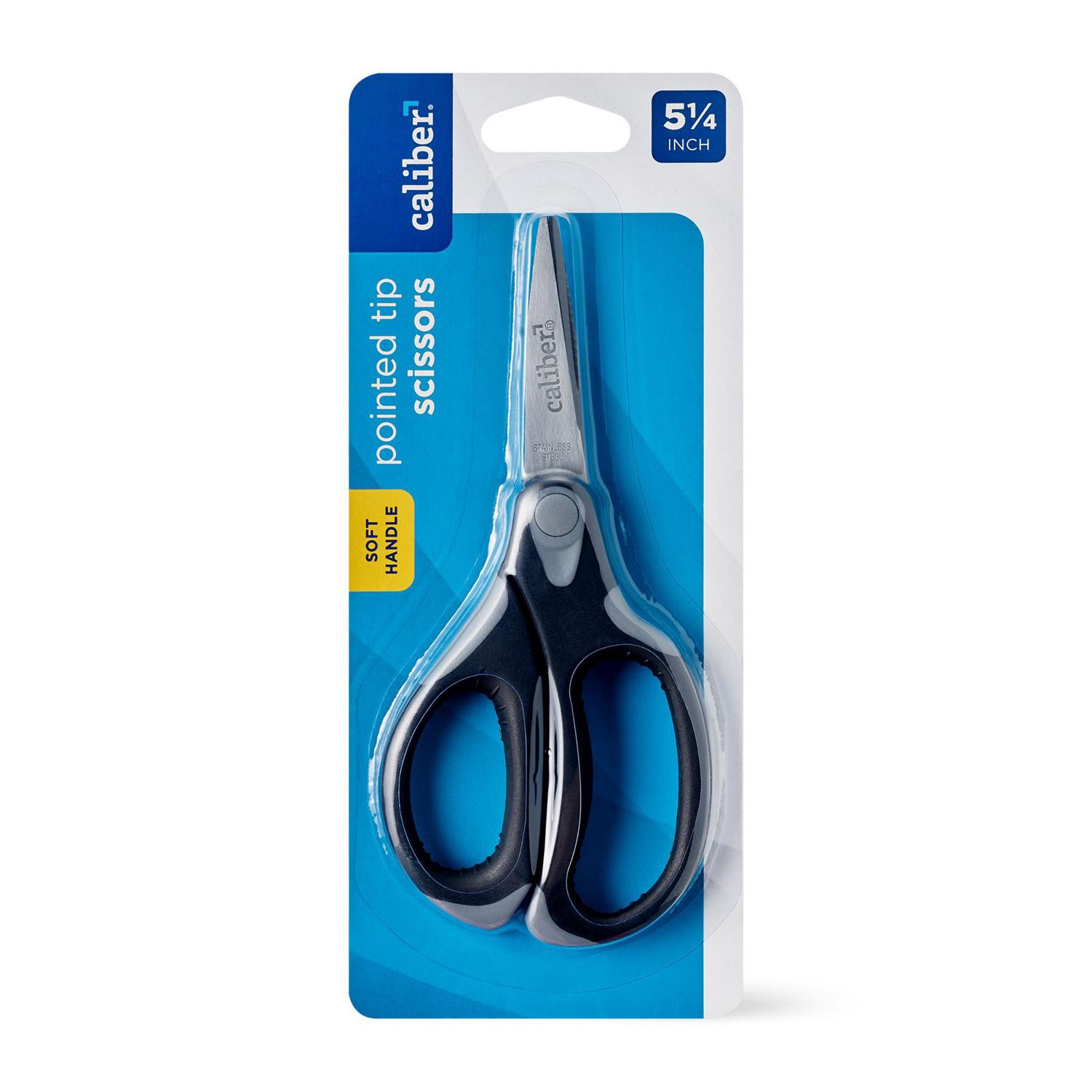 slide 3 of 5, Caliber 5 Inch Soft Handle Pointed Scissors, Assorted Colors, 1 ct