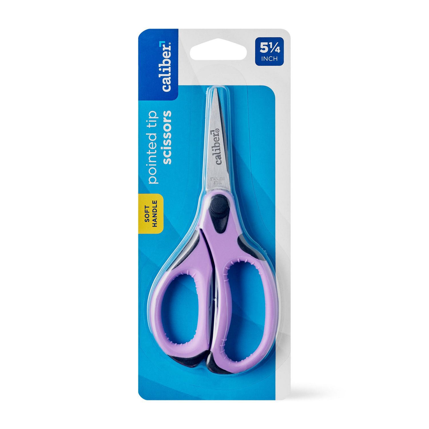 slide 2 of 5, Caliber 5 Inch Soft Handle Pointed Scissors, Assorted Colors, 1 ct