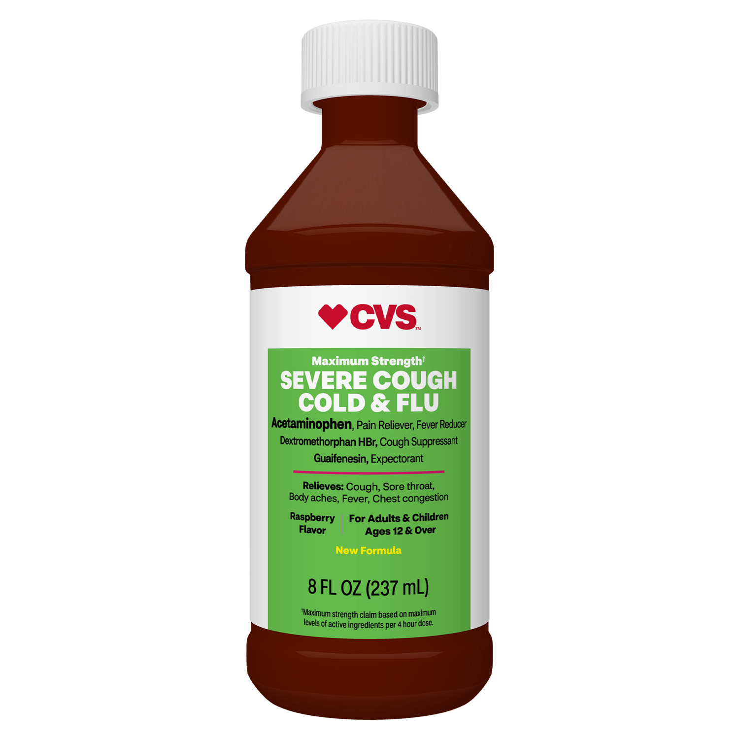 slide 3 of 8, Cvs Health Tussin Severe Cold And Flu Max, Raspberry, 8 Oz, 8 oz