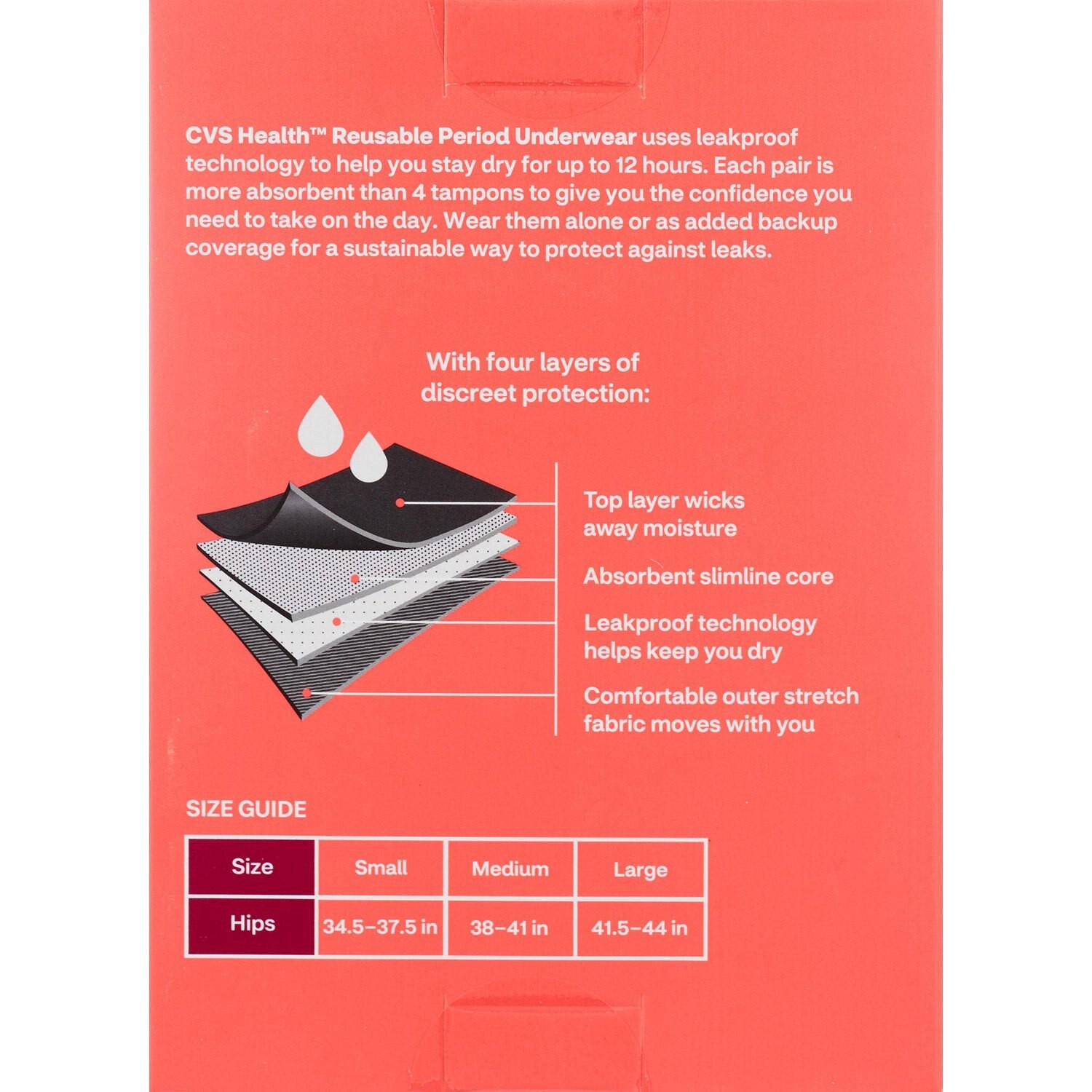 slide 3 of 4, Cvs Health Reuseable Period Underwear, Size M, 1 Ct, 1 ct