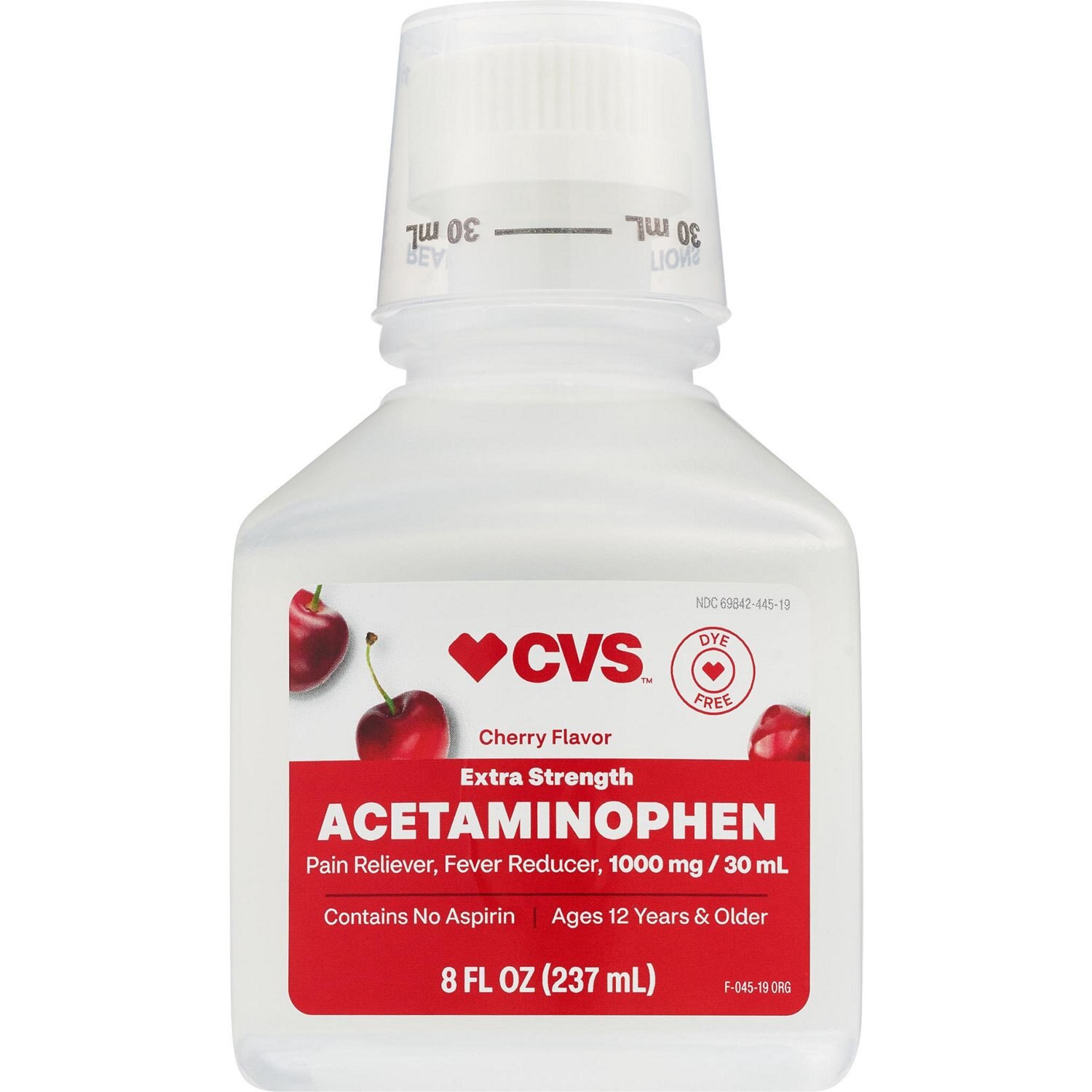slide 6 of 6, Cvs Health Extra Strength Acetaminophen Pain Reliever & Fever Reducer 1000 Mg Liquid, Cherry, 8 Fl Oz, 8 oz