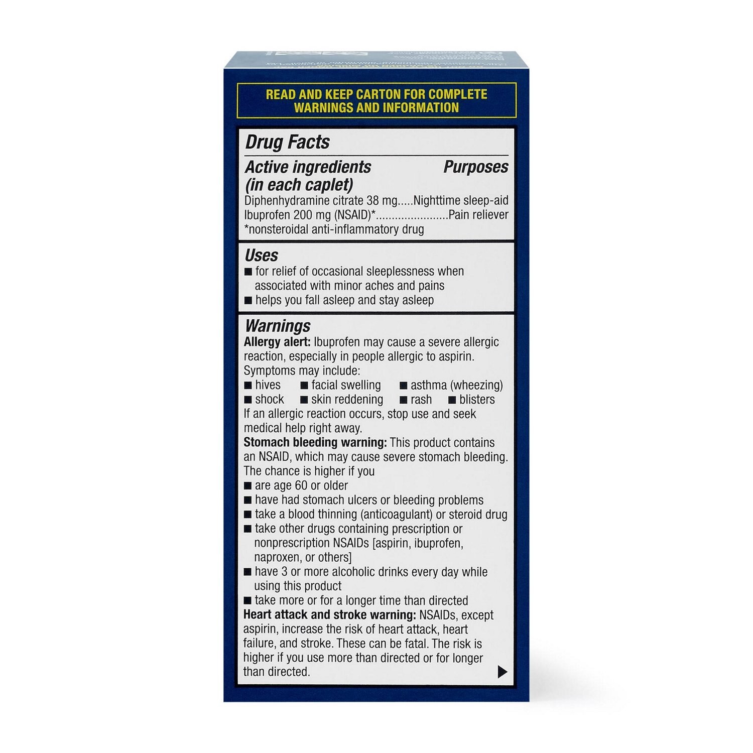 slide 6 of 7, Cvs Health Ibuprofen Pm Pain Reliever Nighttime Sleep-Aid Coated Caplets, 120 Ct, 120 ct