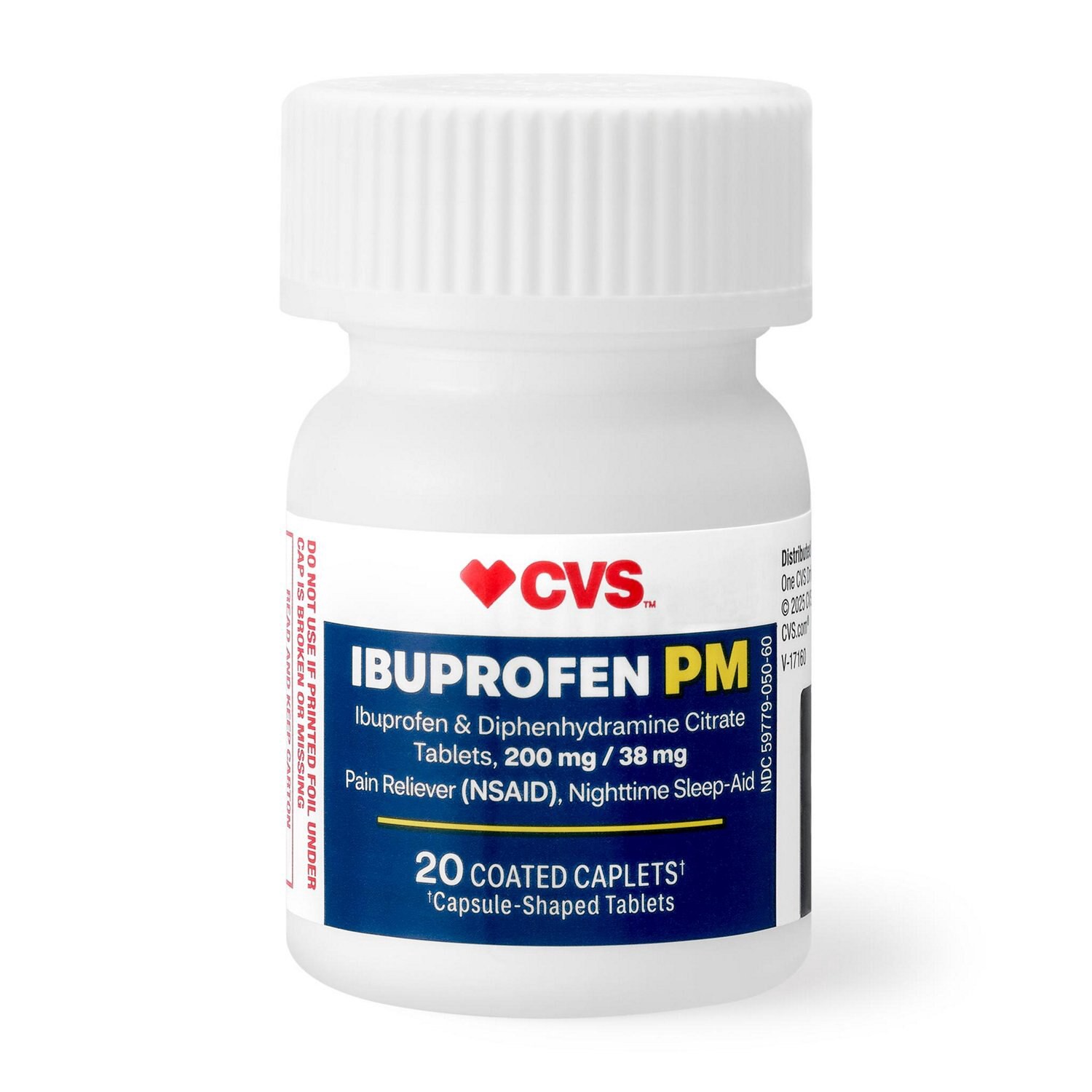 slide 7 of 8, Cvs Health Ibuprofen Pm Pain Reliever Nighttime Sleep-Aid Coated Caplets, 20 Ct, 20 ct