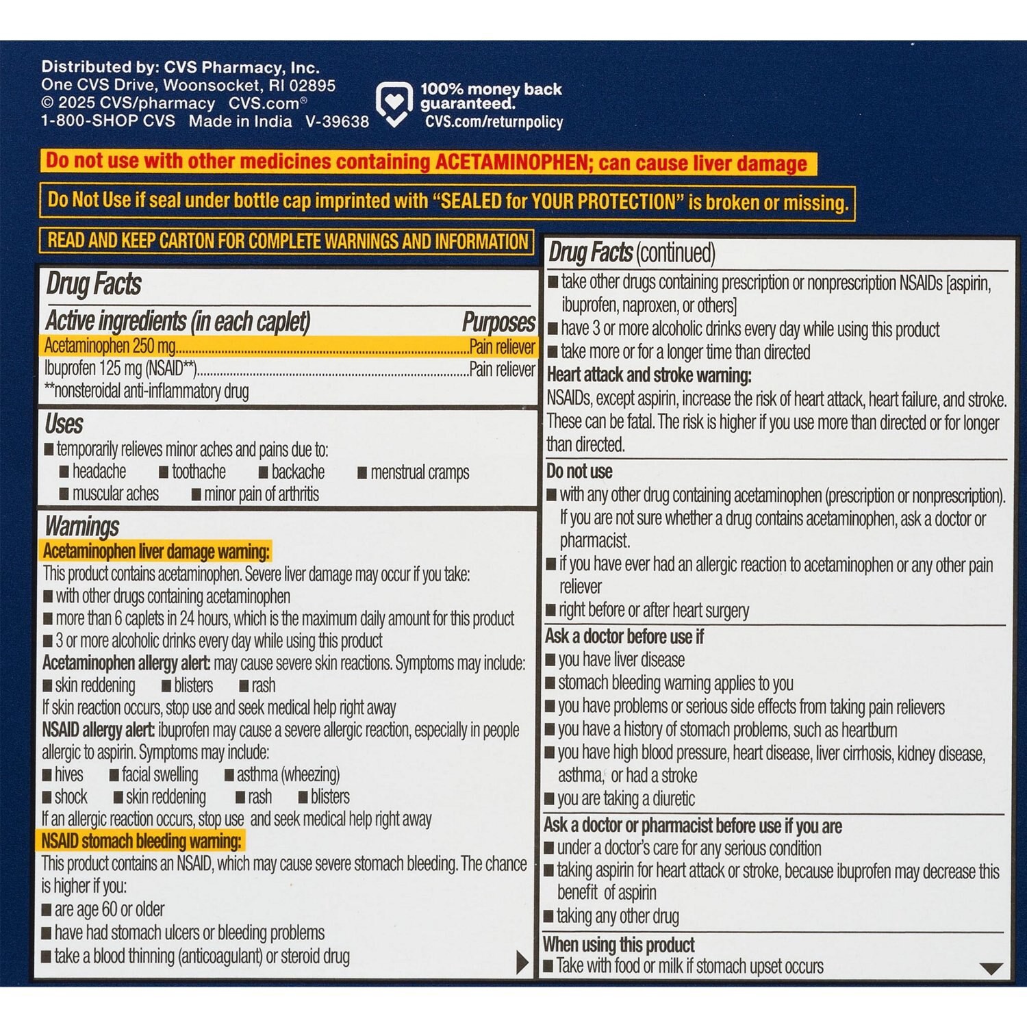 slide 5 of 5, Cvs Health Apap & Ibu Capsules, 144 ct