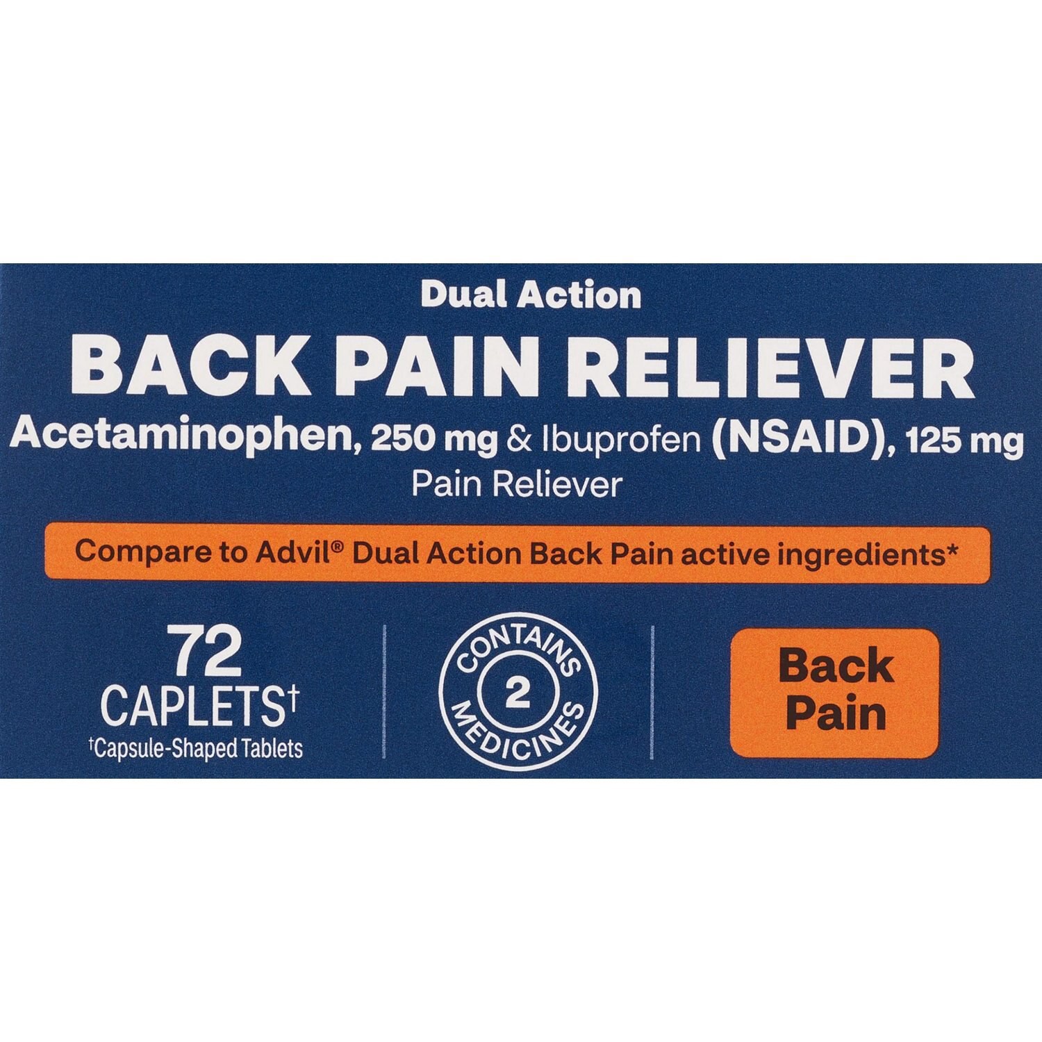 slide 2 of 5, Cvs Health Dual Action Back Pain, 72 Ct, 72 ct