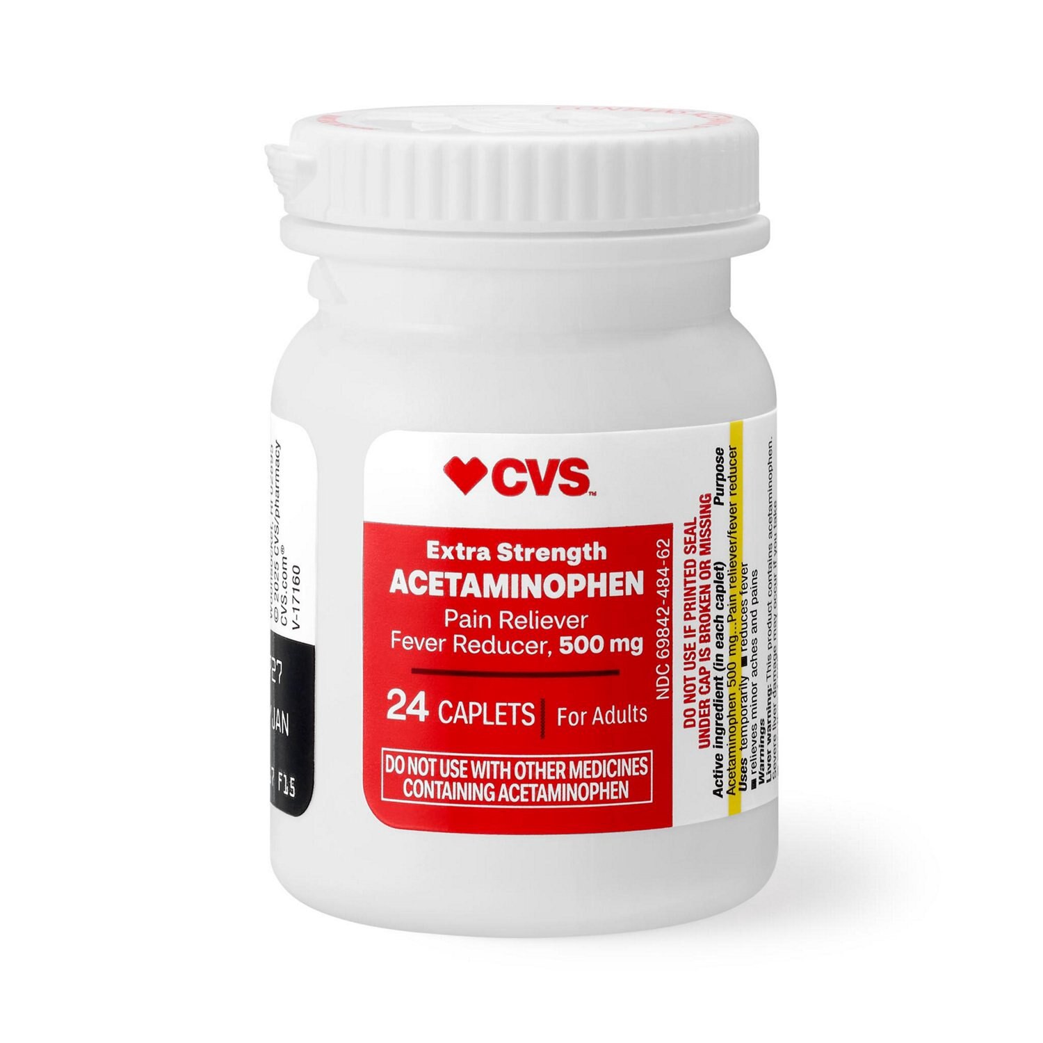 slide 8 of 10, Cvs Health Extra Strength Acetaminophen Pain Reliever & Fever Reducer 500 Mg Caplets, 24 Ct, 24 ct