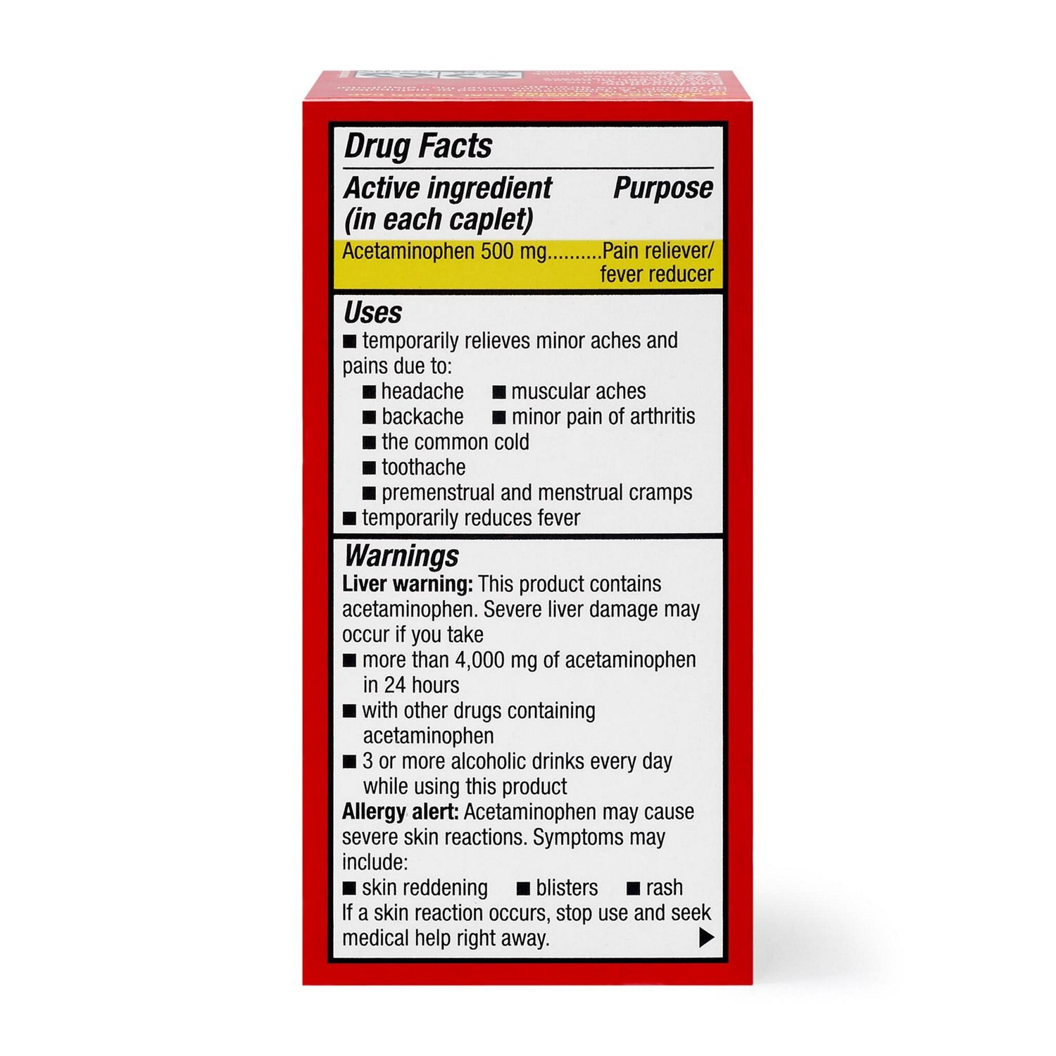 slide 10 of 10, Cvs Health Extra Strength Acetaminophen Pain Reliever & Fever Reducer 500 Mg Caplets, 24 Ct, 24 ct