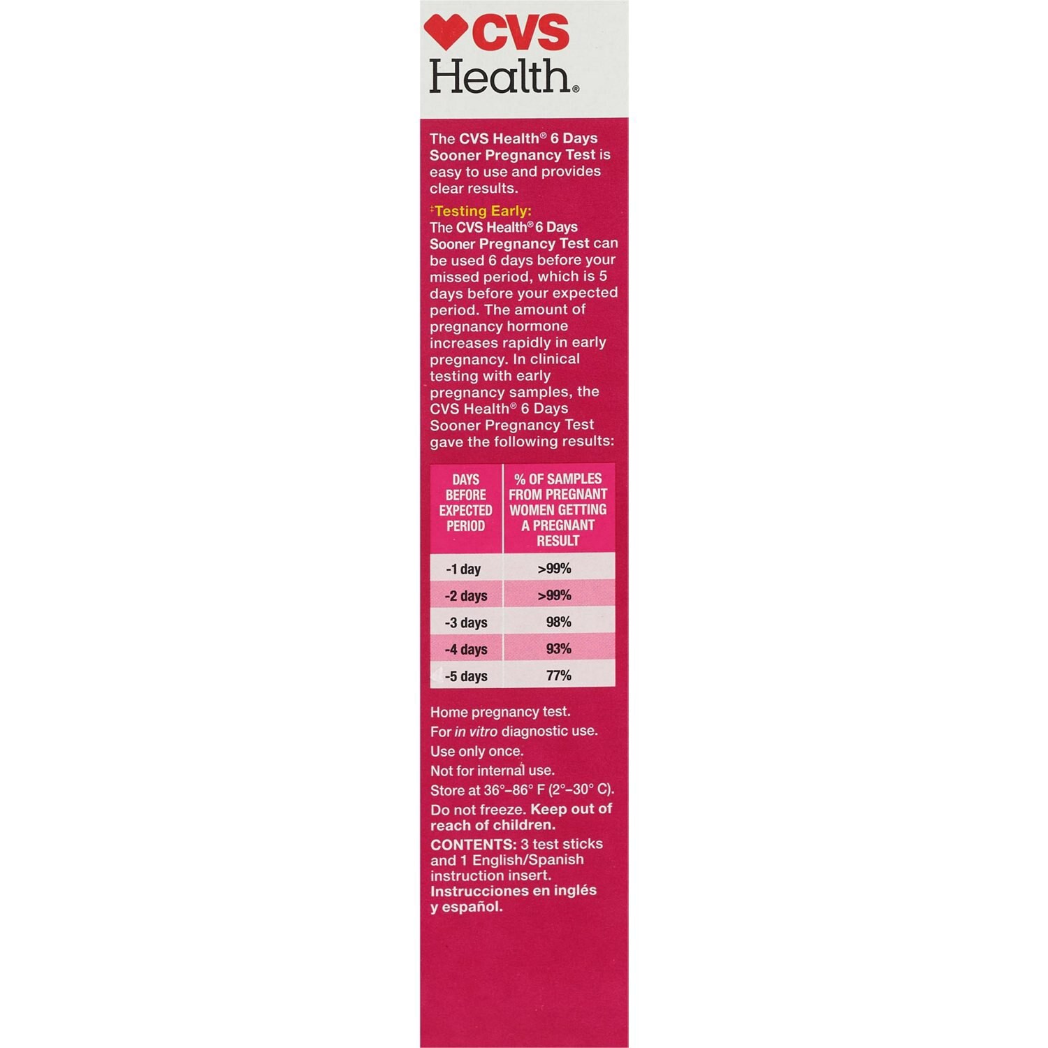 slide 2 of 3, Cvs Health 6 Days Sooner Pregnancy, 3 Ct, 3 ct