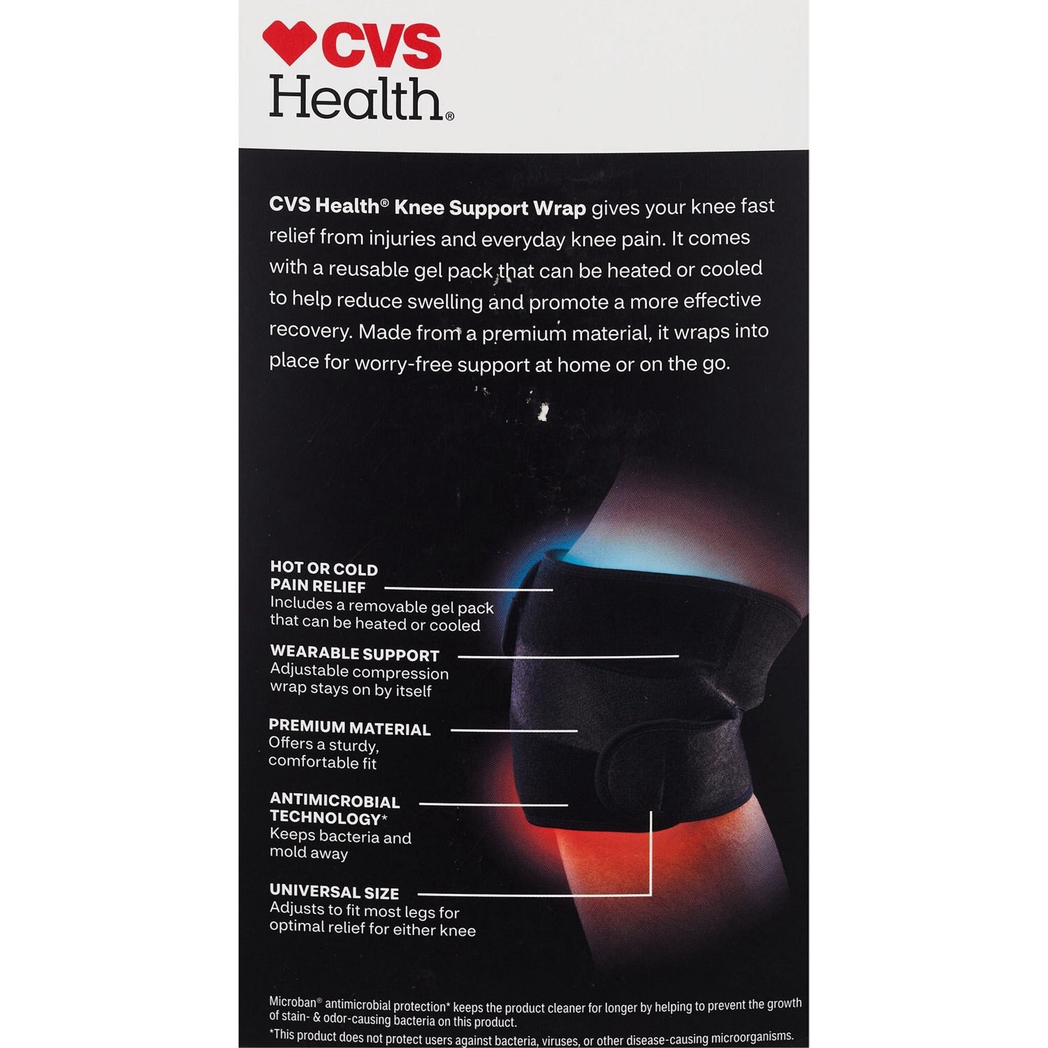 slide 4 of 5, Cvs Health Hot & Cold Knee Support Brace, 1 ct
