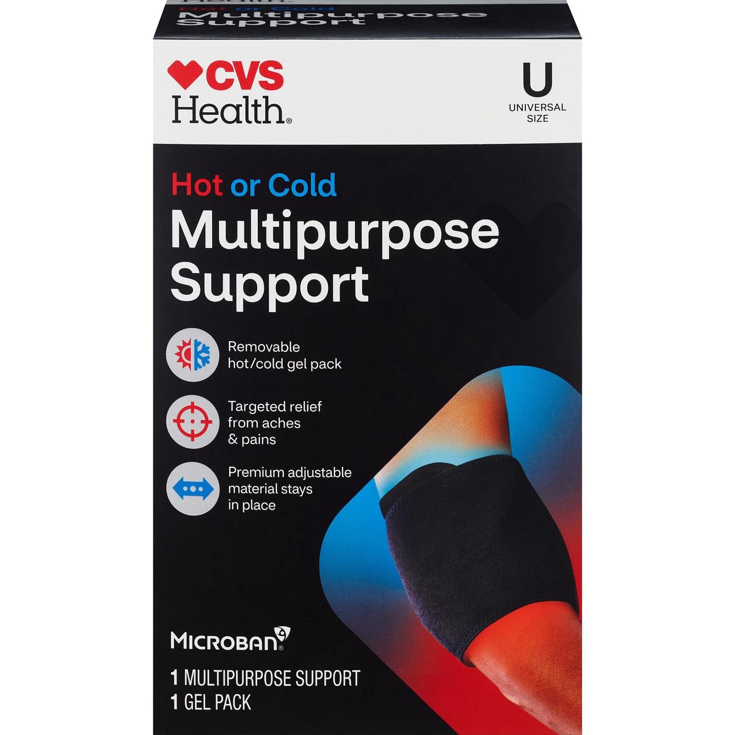 slide 3 of 5, Cvs Health Hot & Cold Multipurpose Support Brace, 1 ct