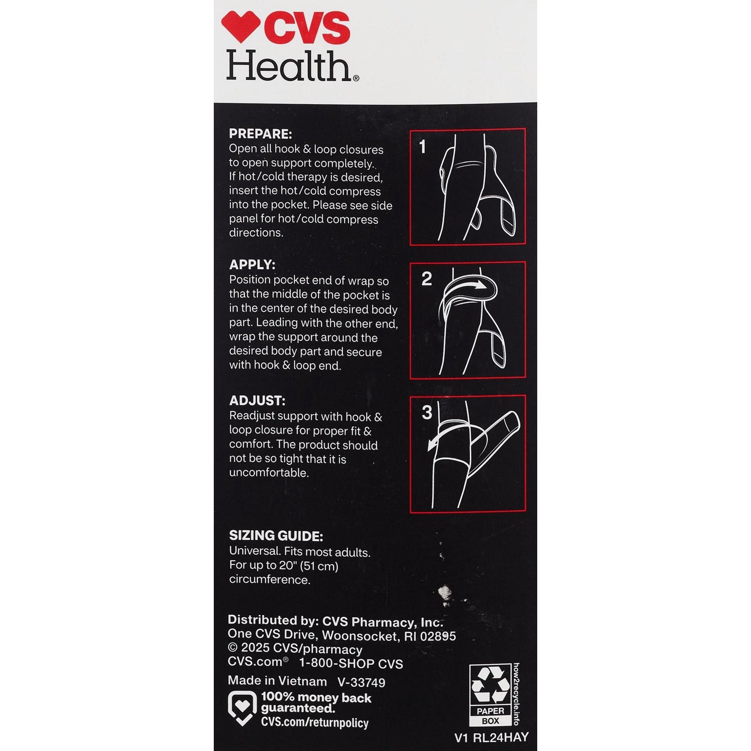 slide 4 of 5, Cvs Health Hot & Cold Multipurpose Support Brace, 1 ct