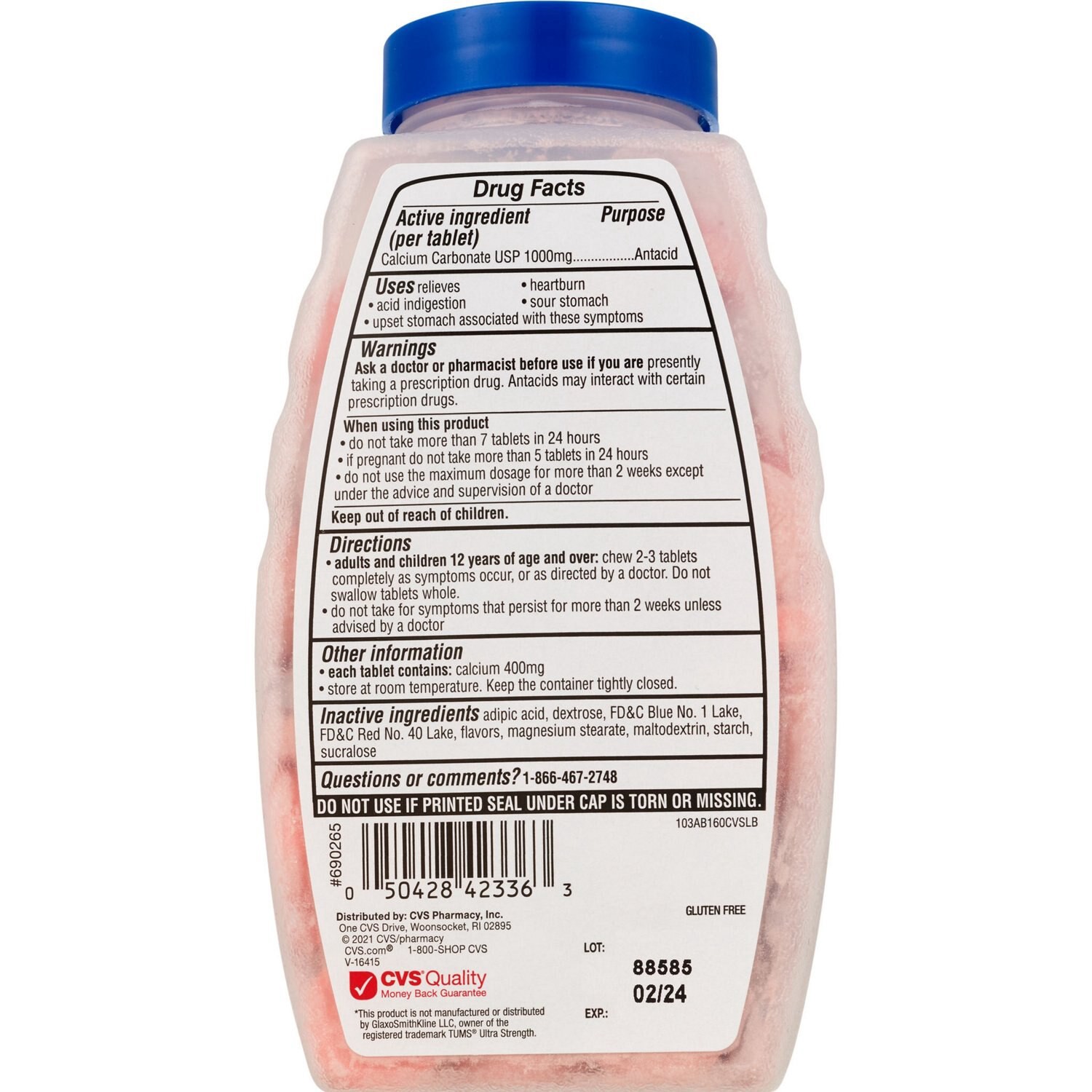 slide 2 of 3, Cvs Health Antacid Chewable Tablets, Assorted Berries, 160 Ct, 160 ct