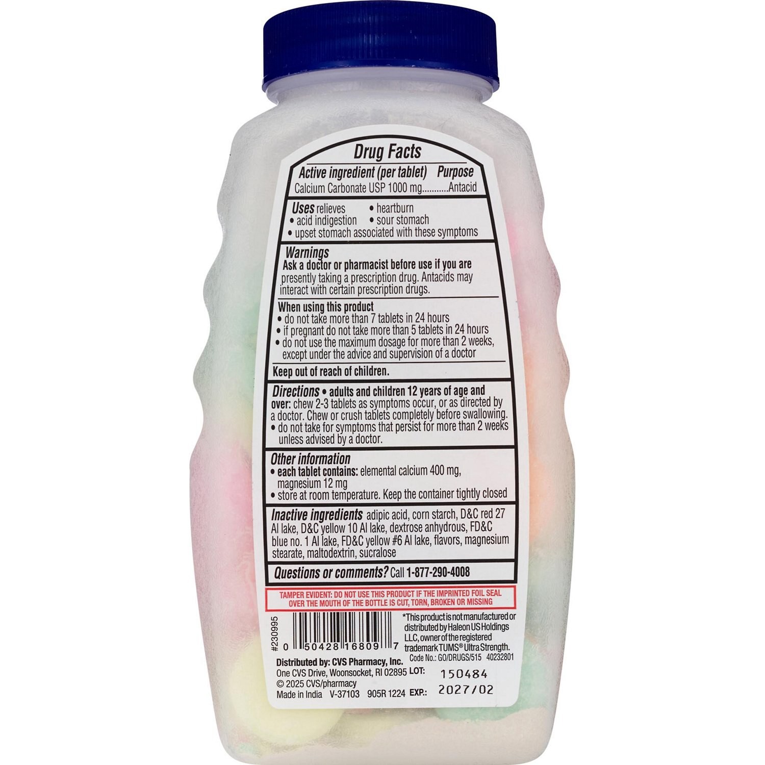 slide 3 of 3, Cvs Health Antacid Chewable Tablets, Assorted Fruit, 72 Ct, 72 ct