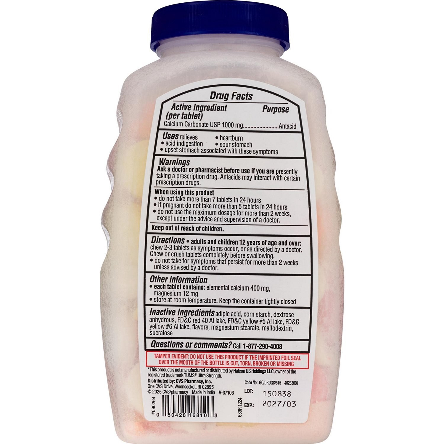 slide 4 of 5, Cvs Health Antacid Chewable Tablets, Tropical Fruit, 160 Ct, 160 ct