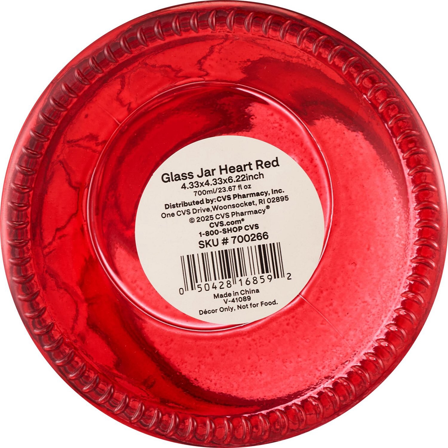 slide 2 of 2, Red & Pink Glass Hearts Jar, Red, 1 ct