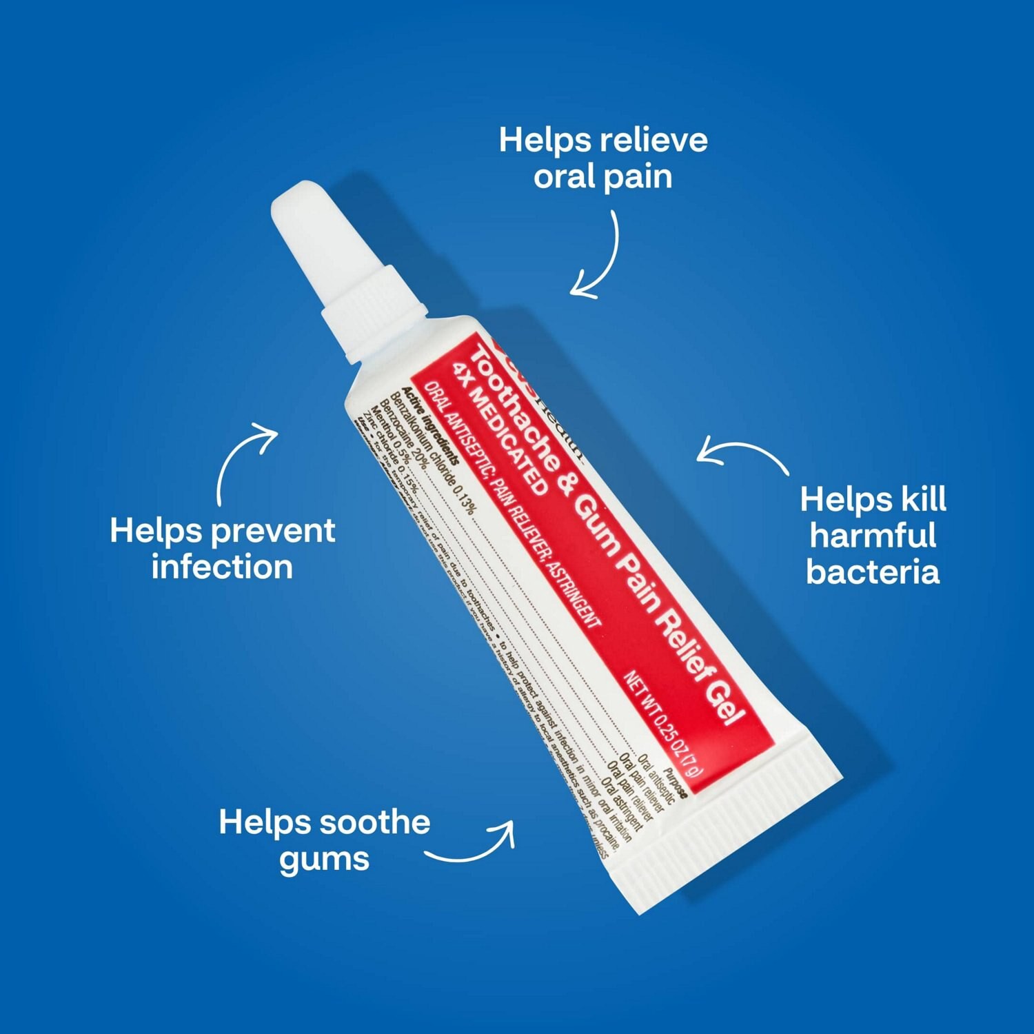 slide 7 of 7, CVS Health Severe Toothache & Gum Relief Gel, Triple Medicated, 0.25 Oz, 1 ct